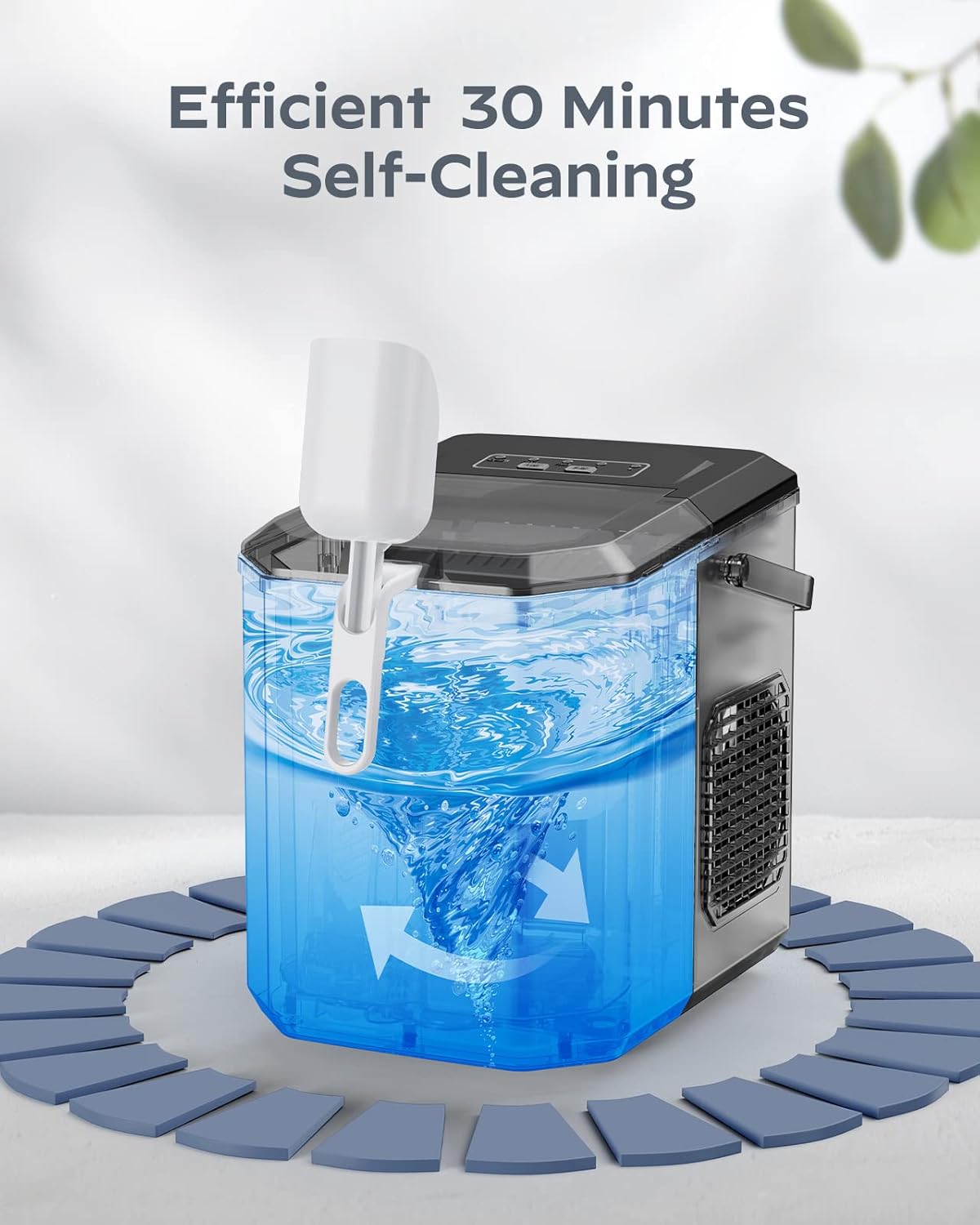 Eiswürfelmaschine, Schwarz|1.2 L