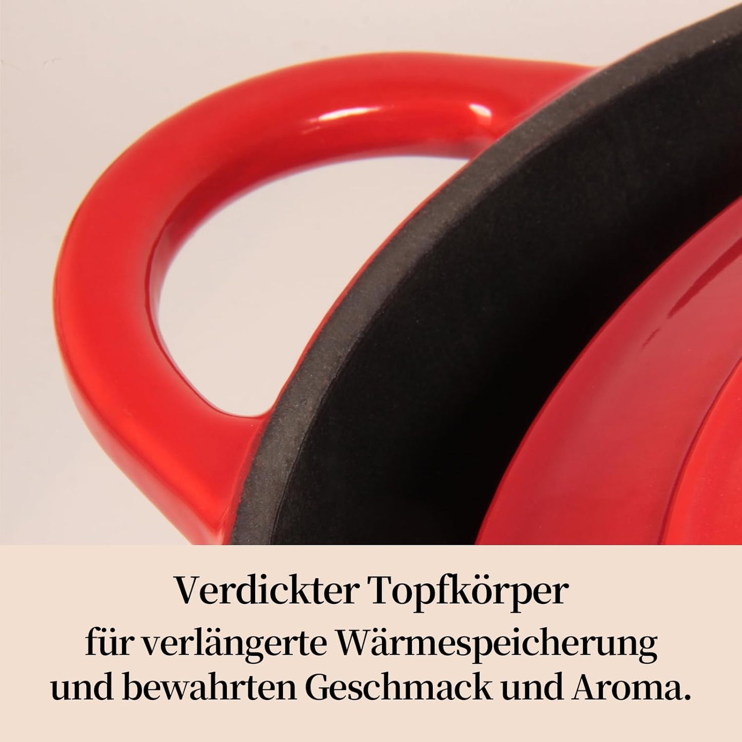Gusseisen-Schmortopf mit Deckel, 26cm/5L Rot