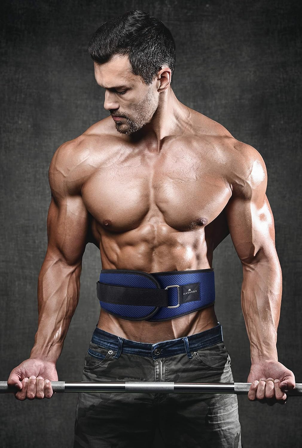 Gewichthebergürtel G1 für Krafttraining und Powerlifting, Blau S
