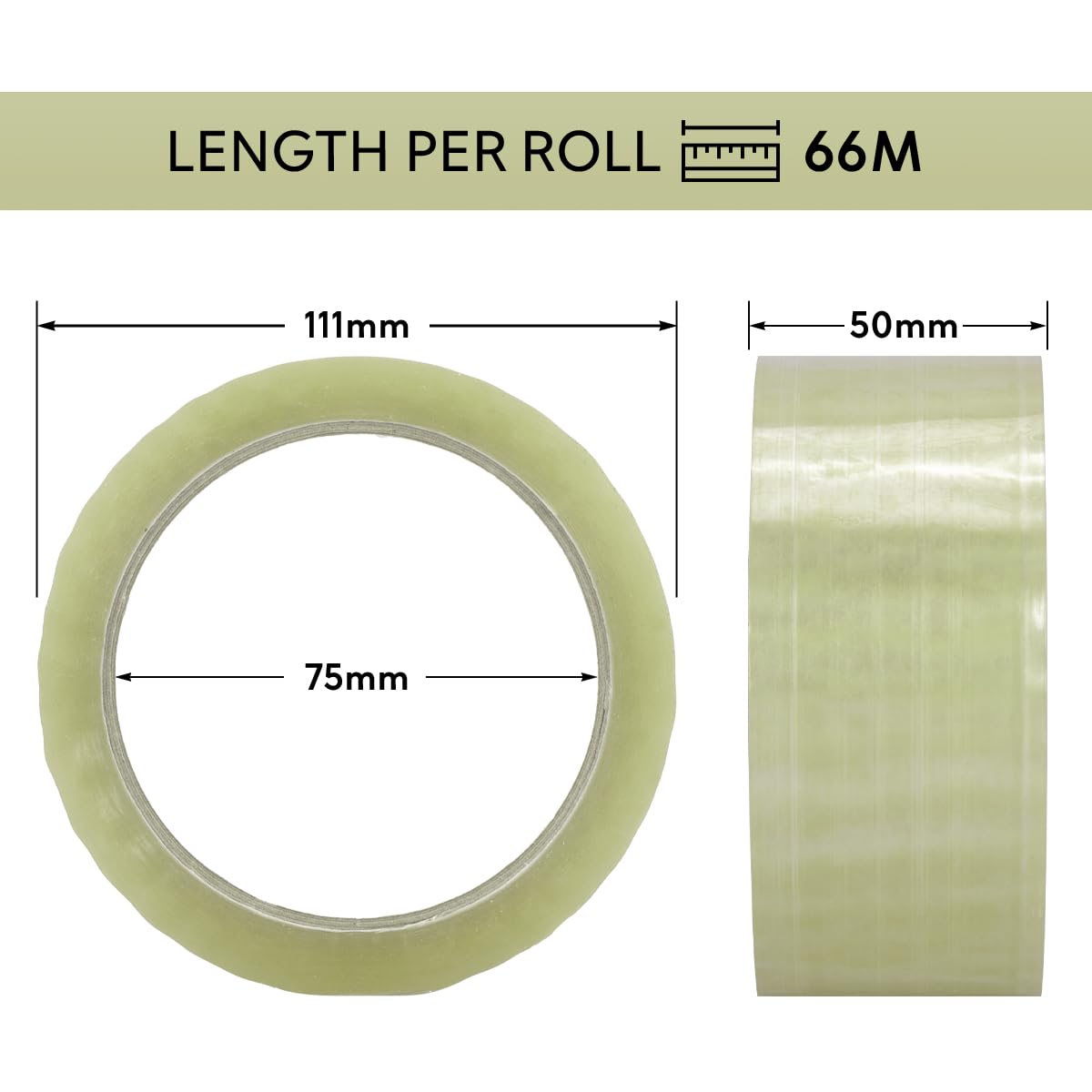 6er-Set PP-Klebeband, Extra leise Transparent 6