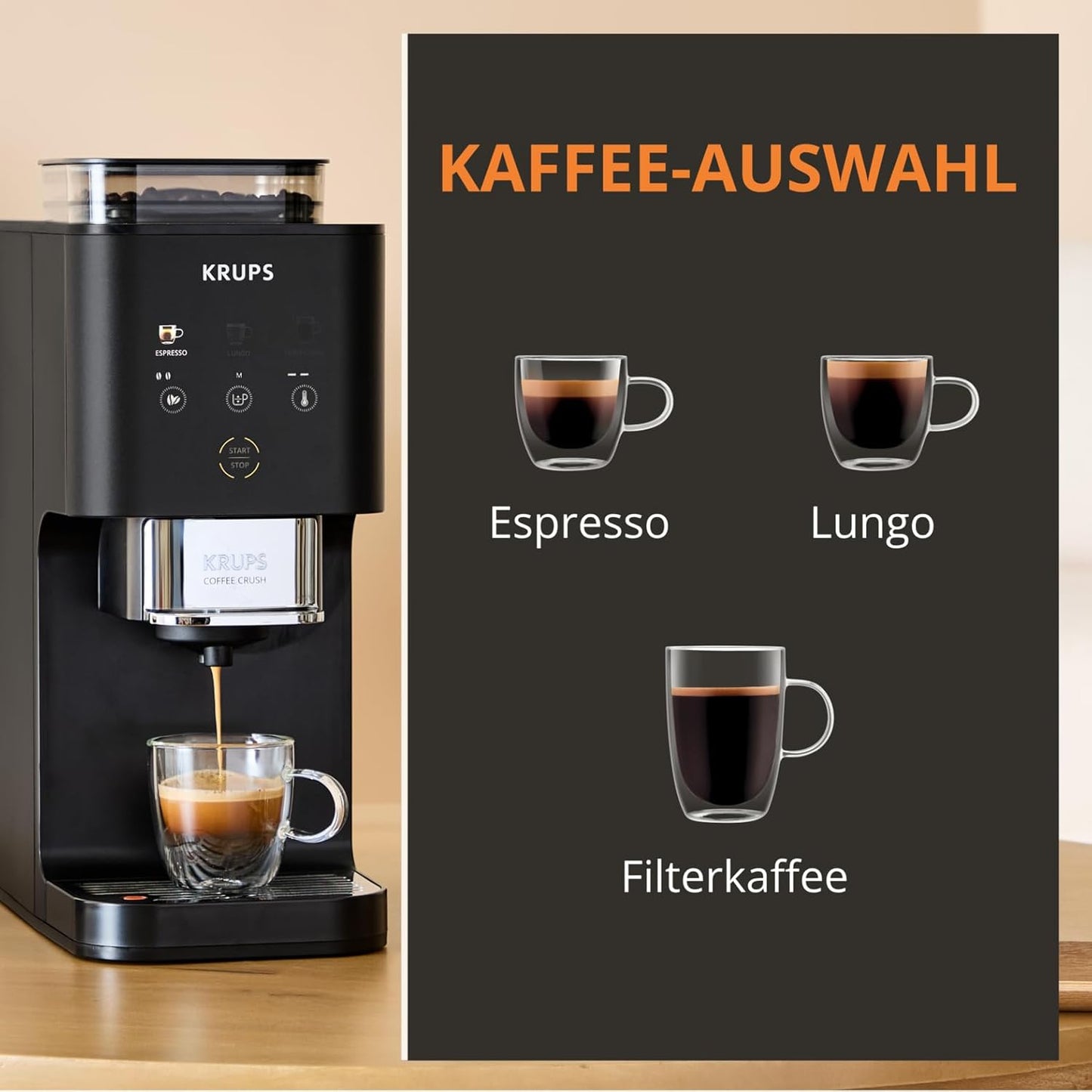 Coffee Crush Extra Kaffeevollautomat, Schwarz