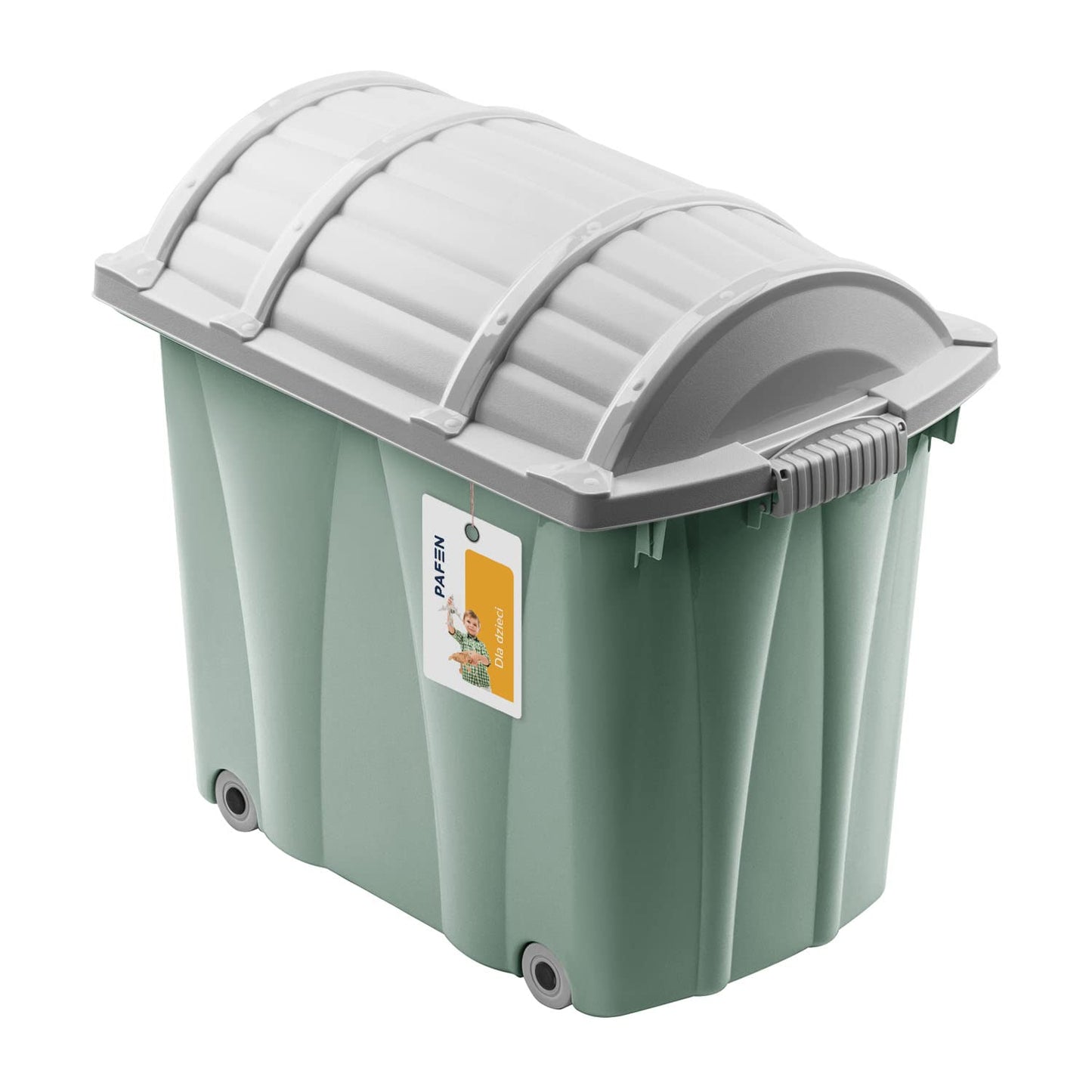 Piraten Spielzeugkiste mit Rollen (62l), Grün Piratbox 62l