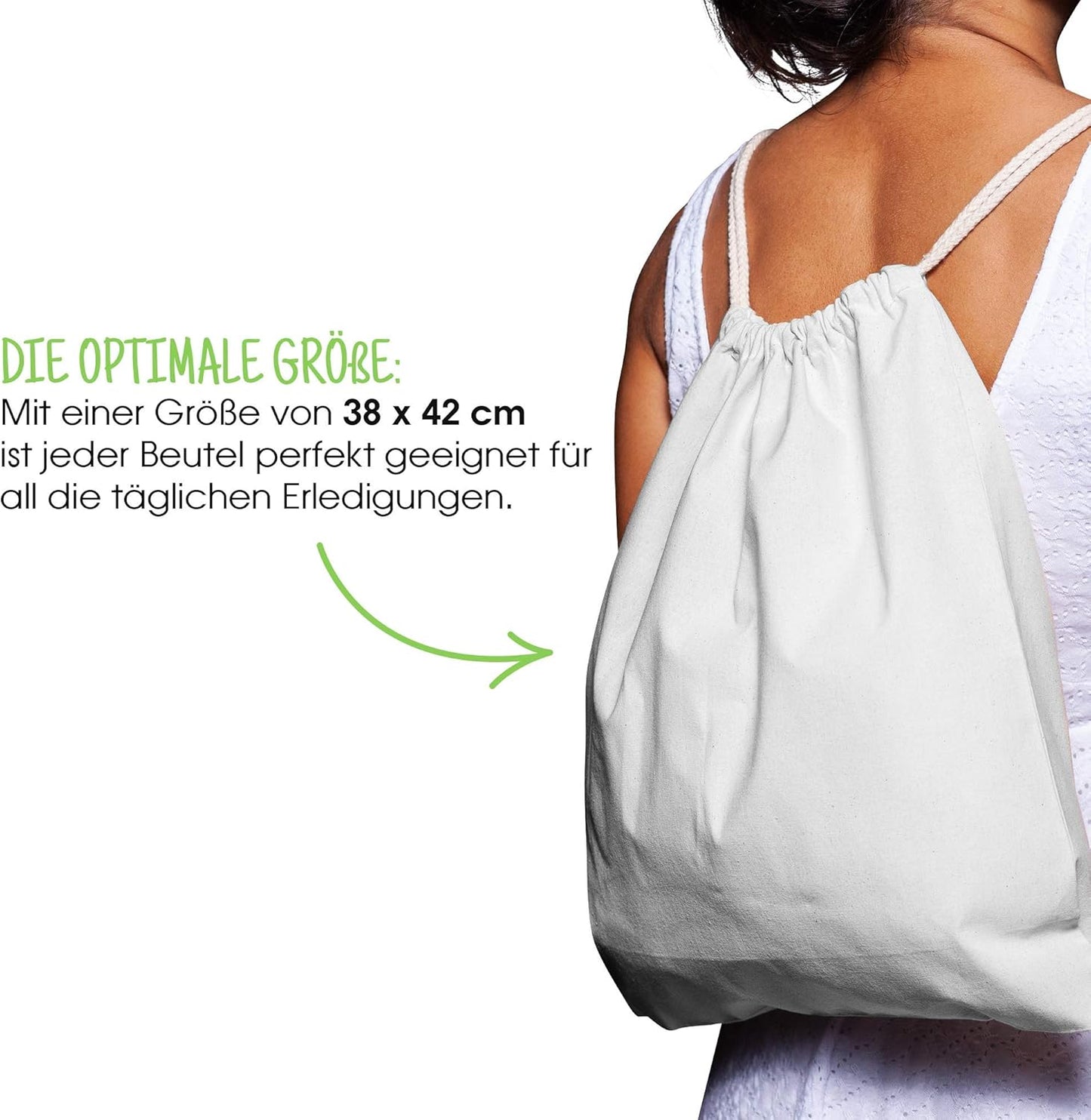 Turnbeutel, 25 Stück, Weiss