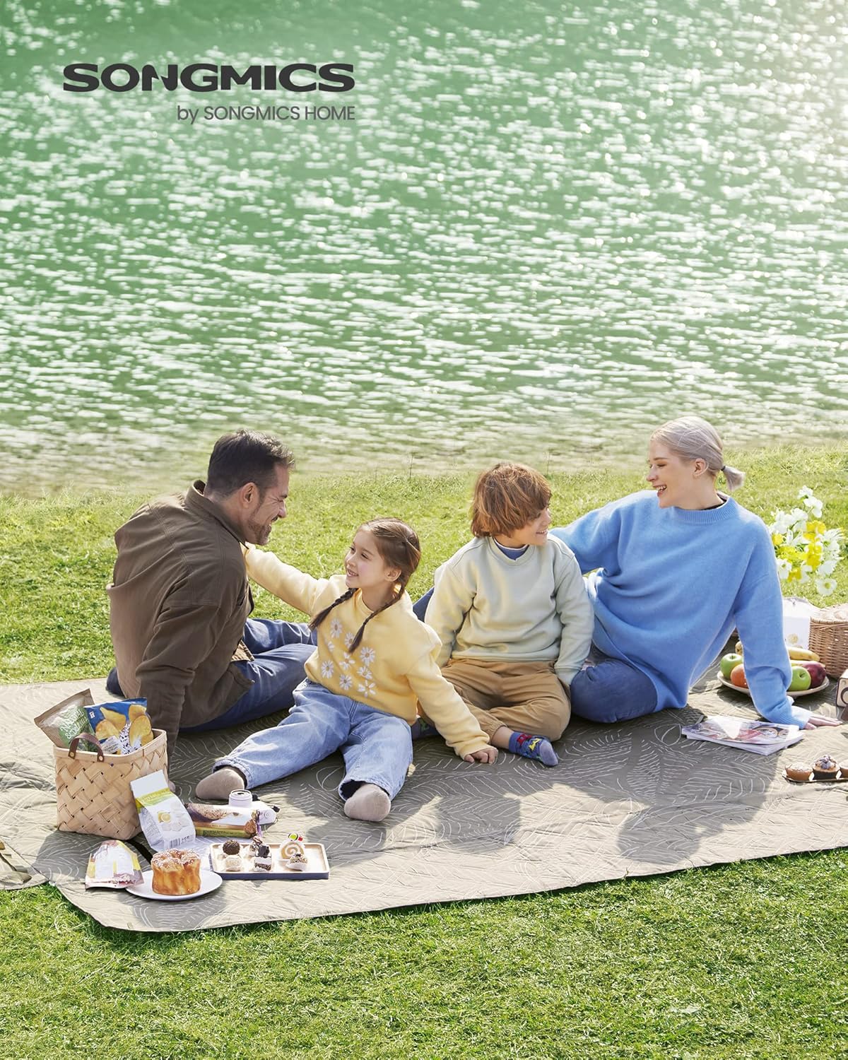 Wasserdichte Picknickdecke, 300 x 200 cm (Rechteckig) Erdfarben