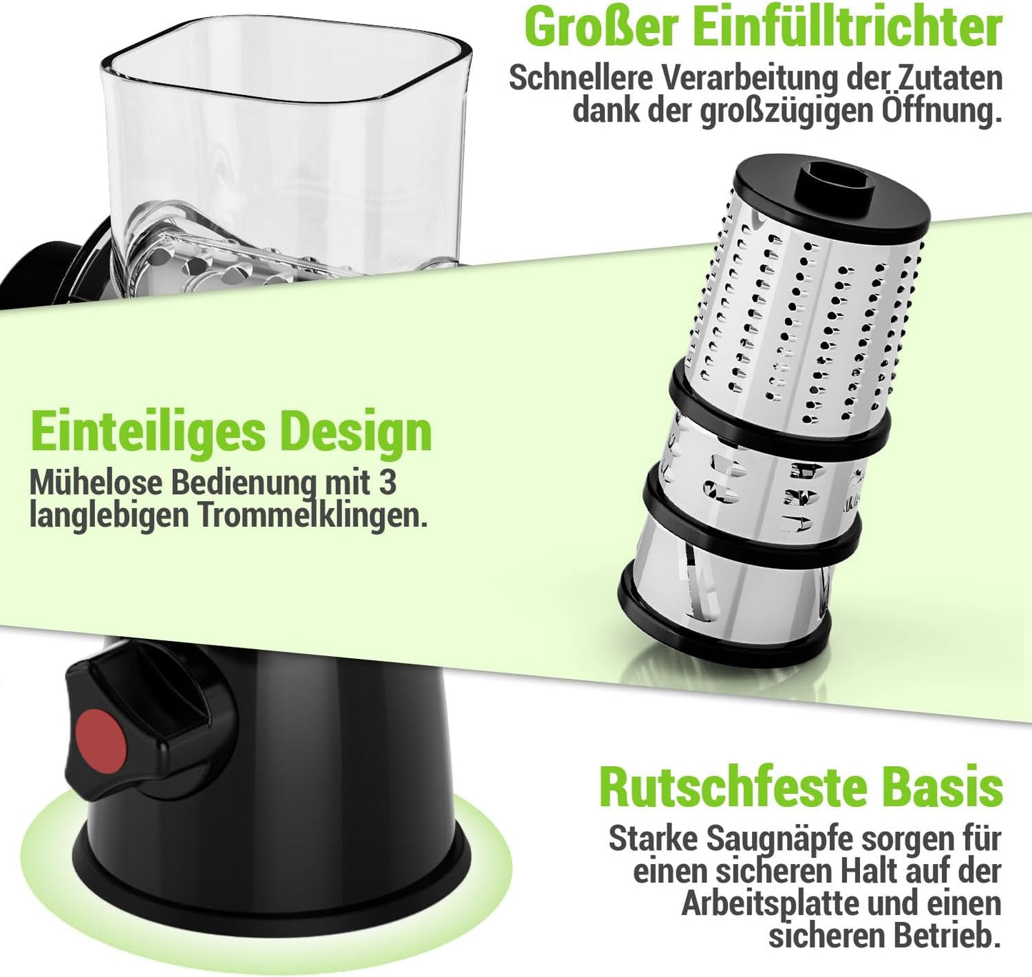 Käsereibe mit Kurbel