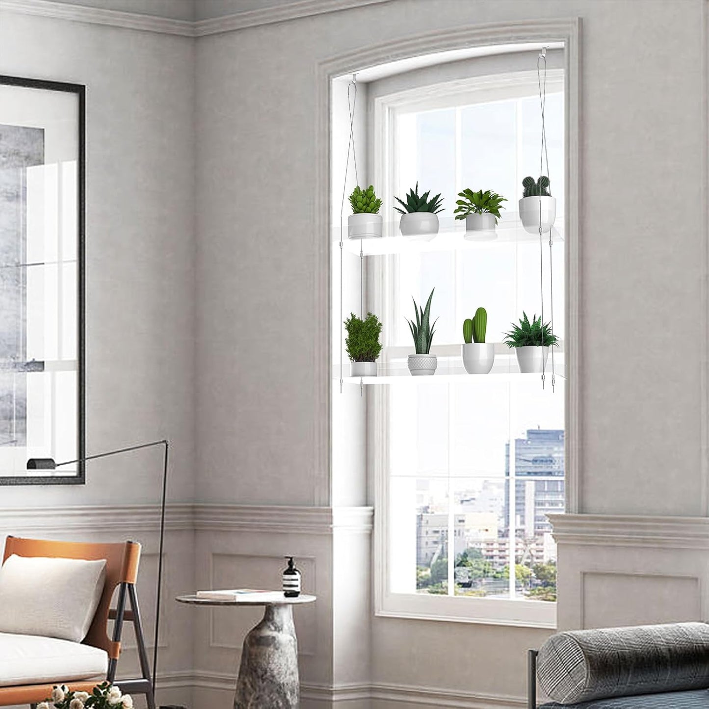 Acryl-Fensterwand-Pflanzenregal (2-stöckig), 2 Tier