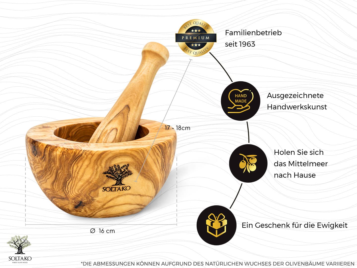 Mörser & Stössel, abgeflacht Ø 16cm