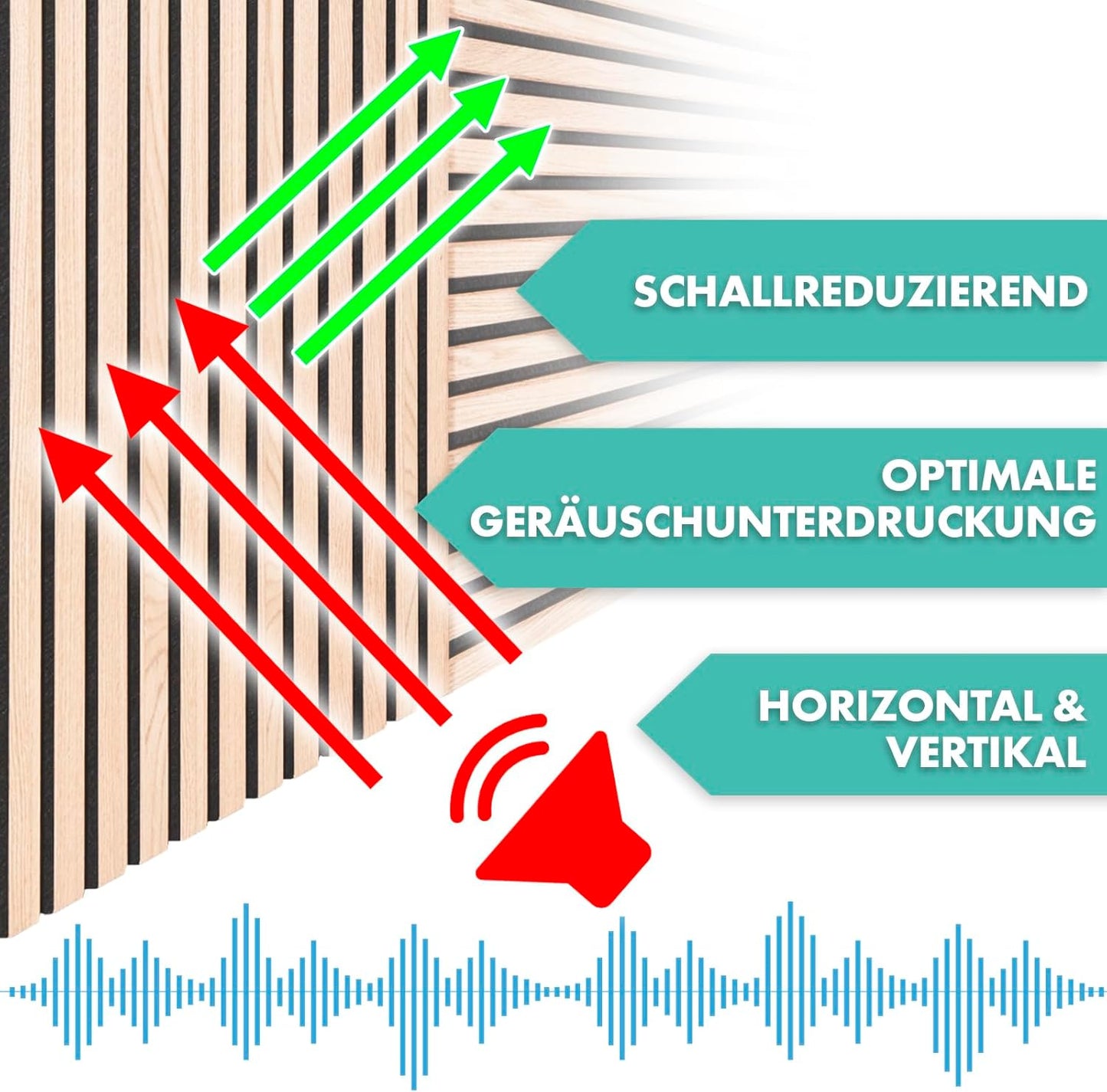 3D Akustikpaneele, Weisse Eiche (118 X 60 Cm) 118 x 60 cm