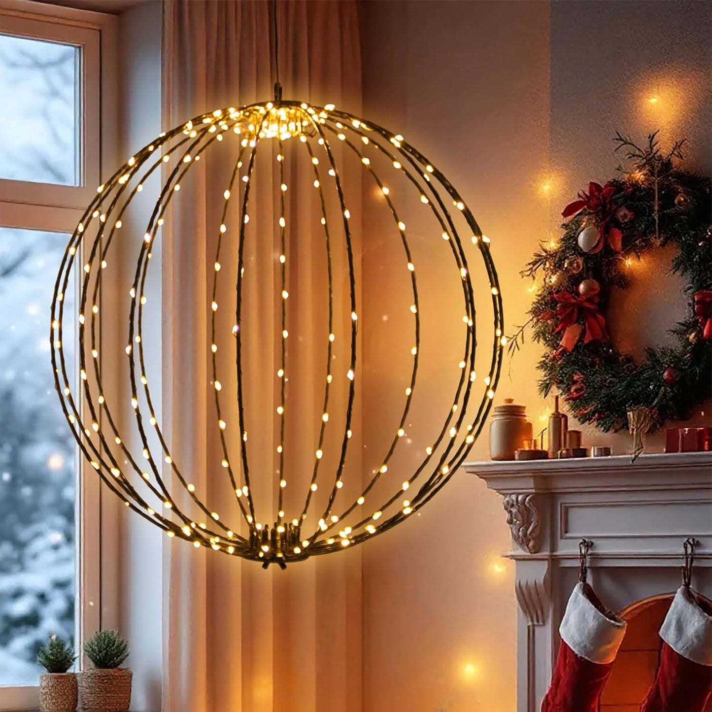 Leuchtkugel mit Timer für Aussen, 40 cm