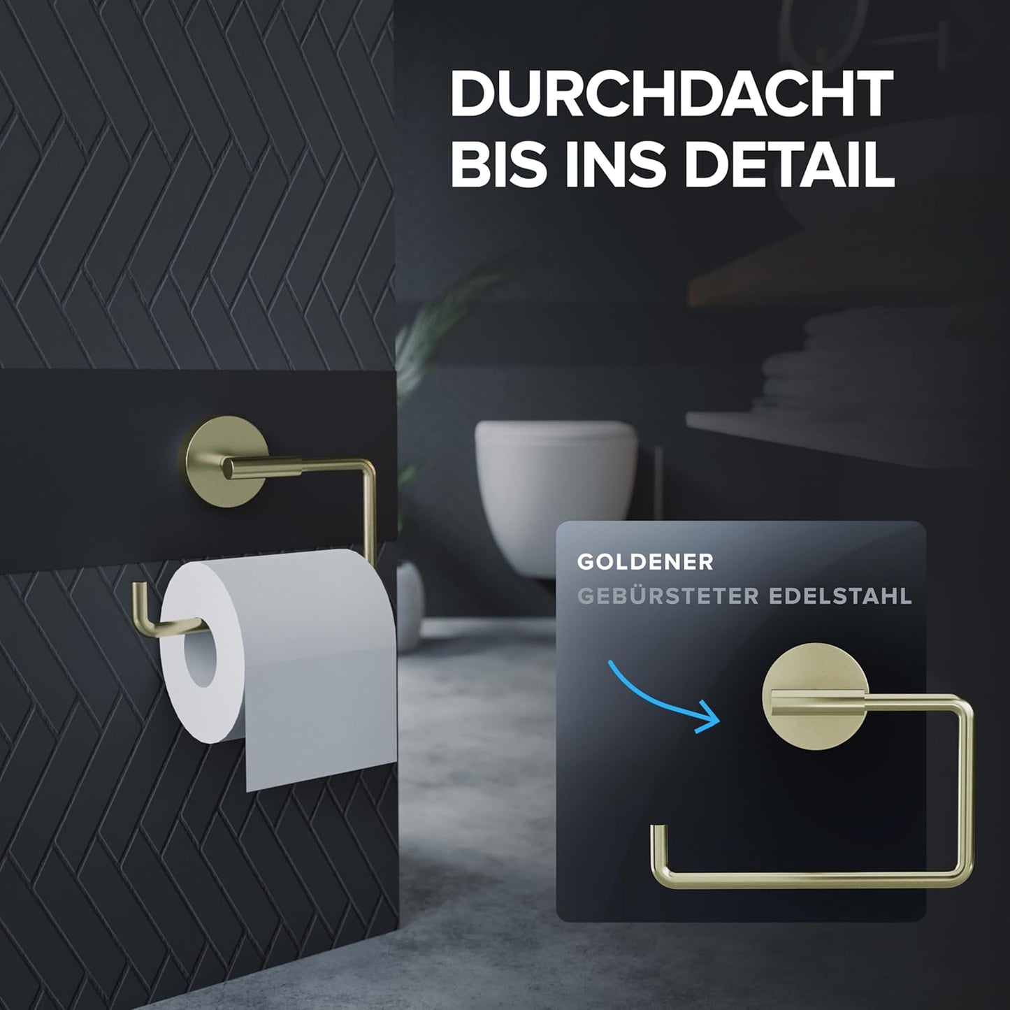 Toilettenpapierhalter Farstadsanden, Gold Zum Bohren