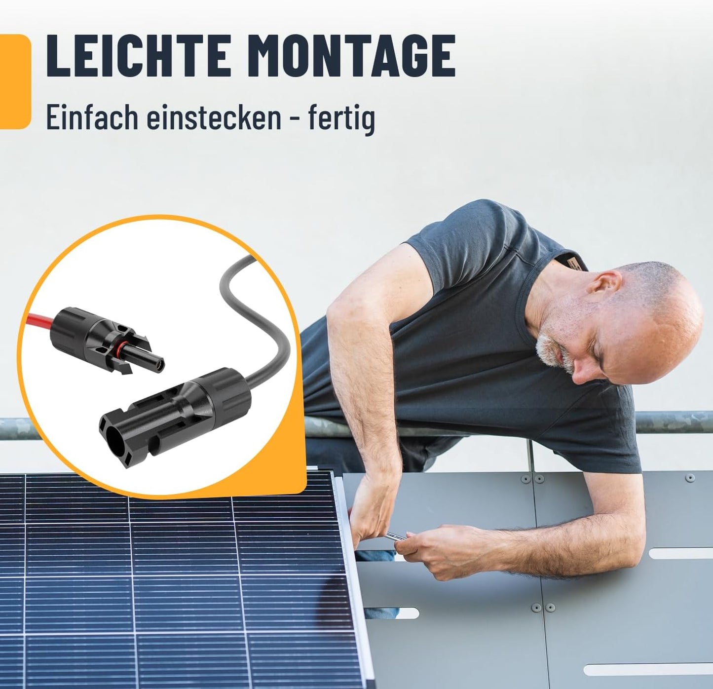 Solarkabel Set, 2 Kabel 10 Meter