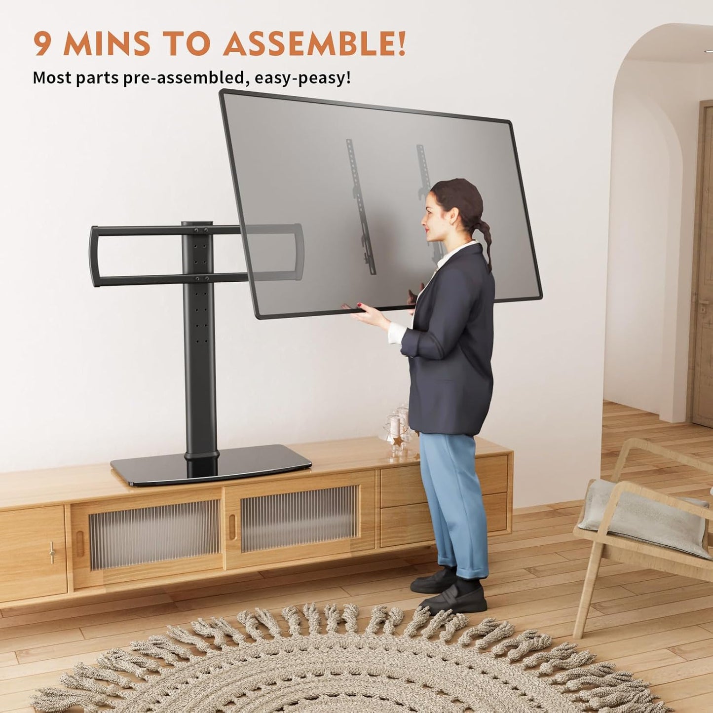 Universal TV Standfuss für 40''-86'' Flachbildfernseher, Large