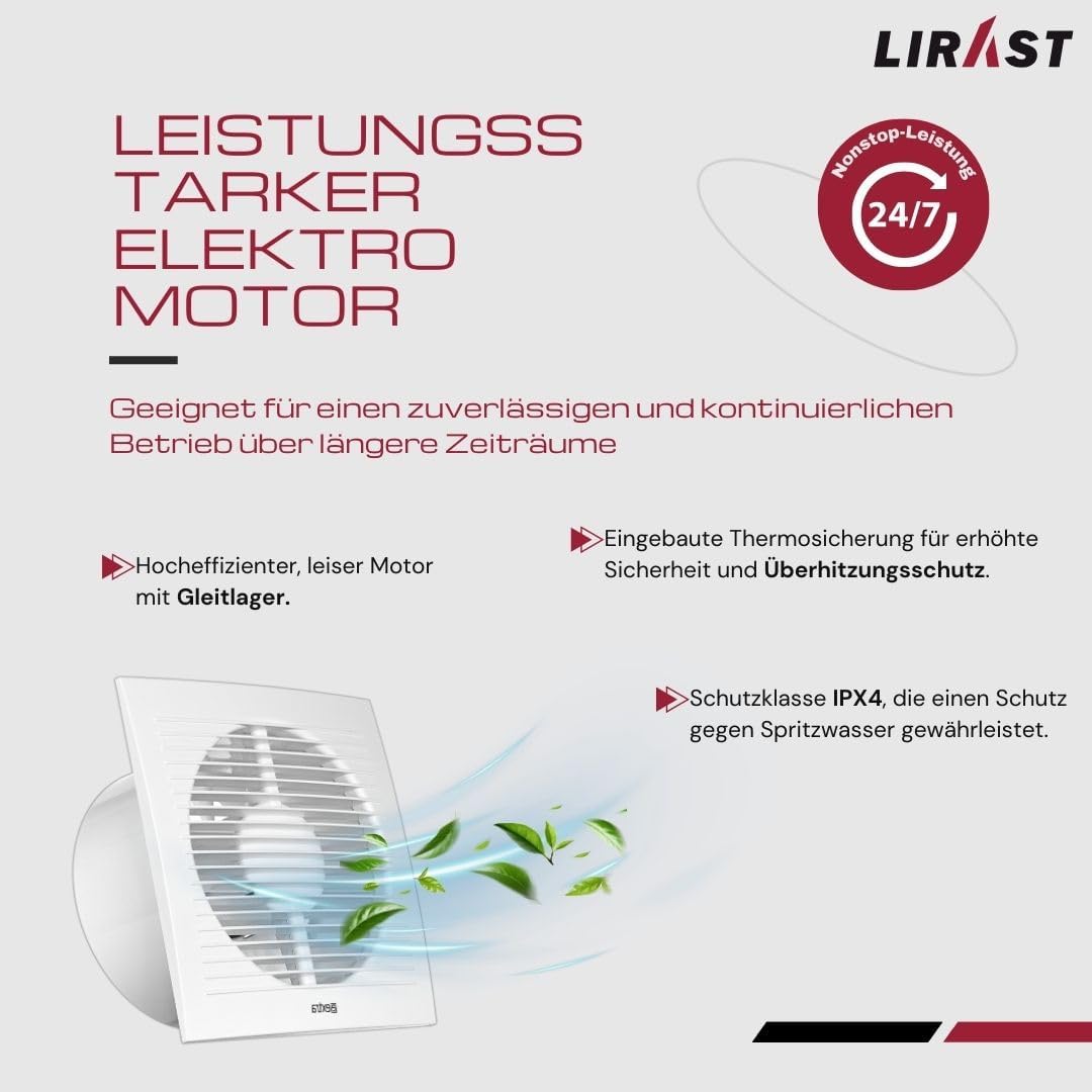 Badlüfter für effiziente Belüftung (150mm), Ø 150mm Weiss