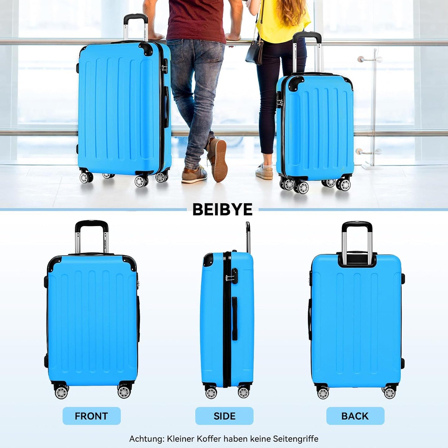 3-teiliges Hartschalenkoffer-Set, Cyan-blue Koffer-Set