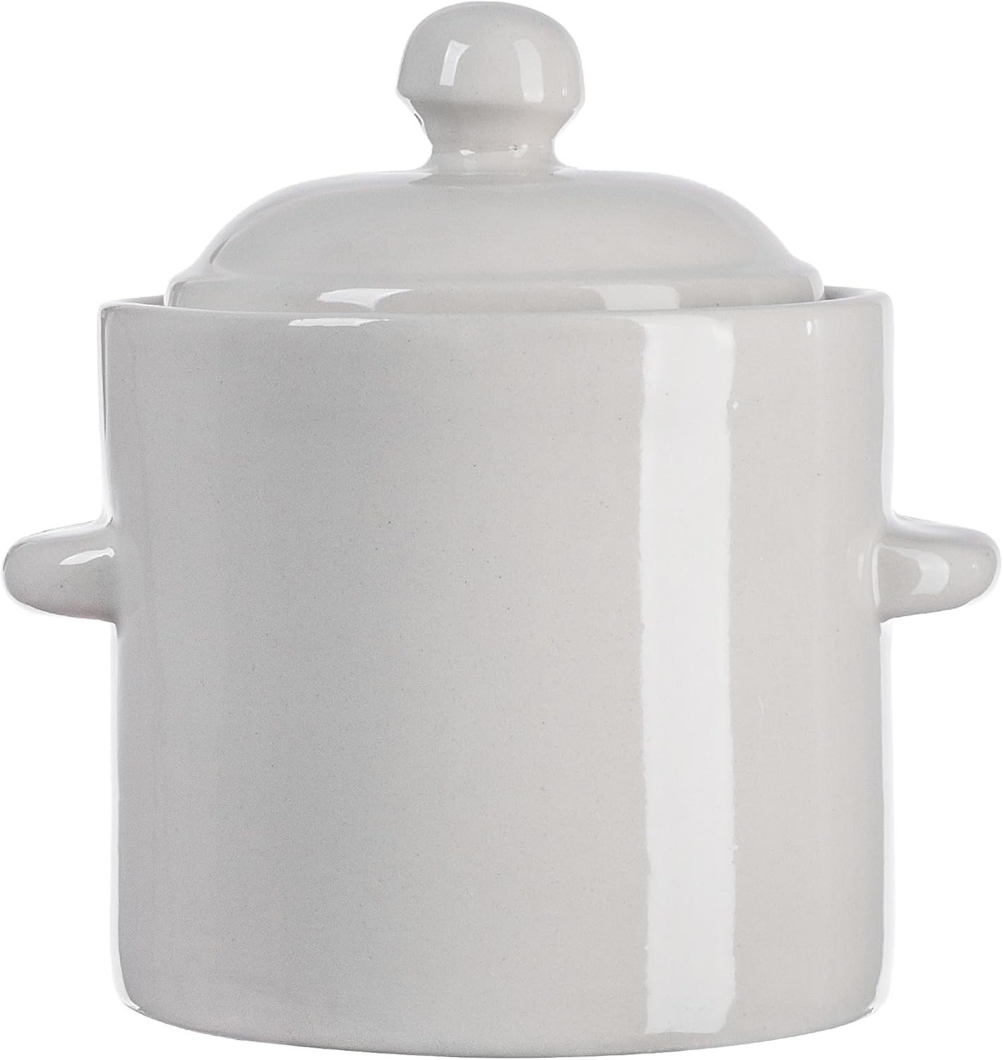 Steinzeugtopf mit Deckel, Creme, 1.8l