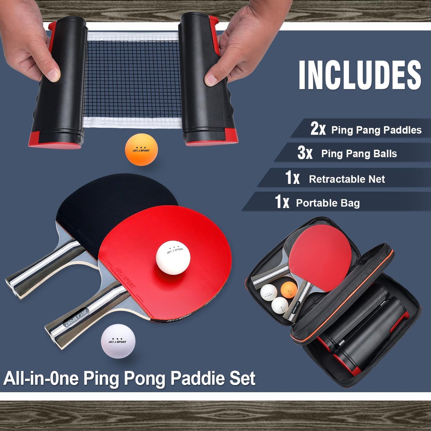 Tischtennis Set, S3 Tischtennisschläger Netz Set