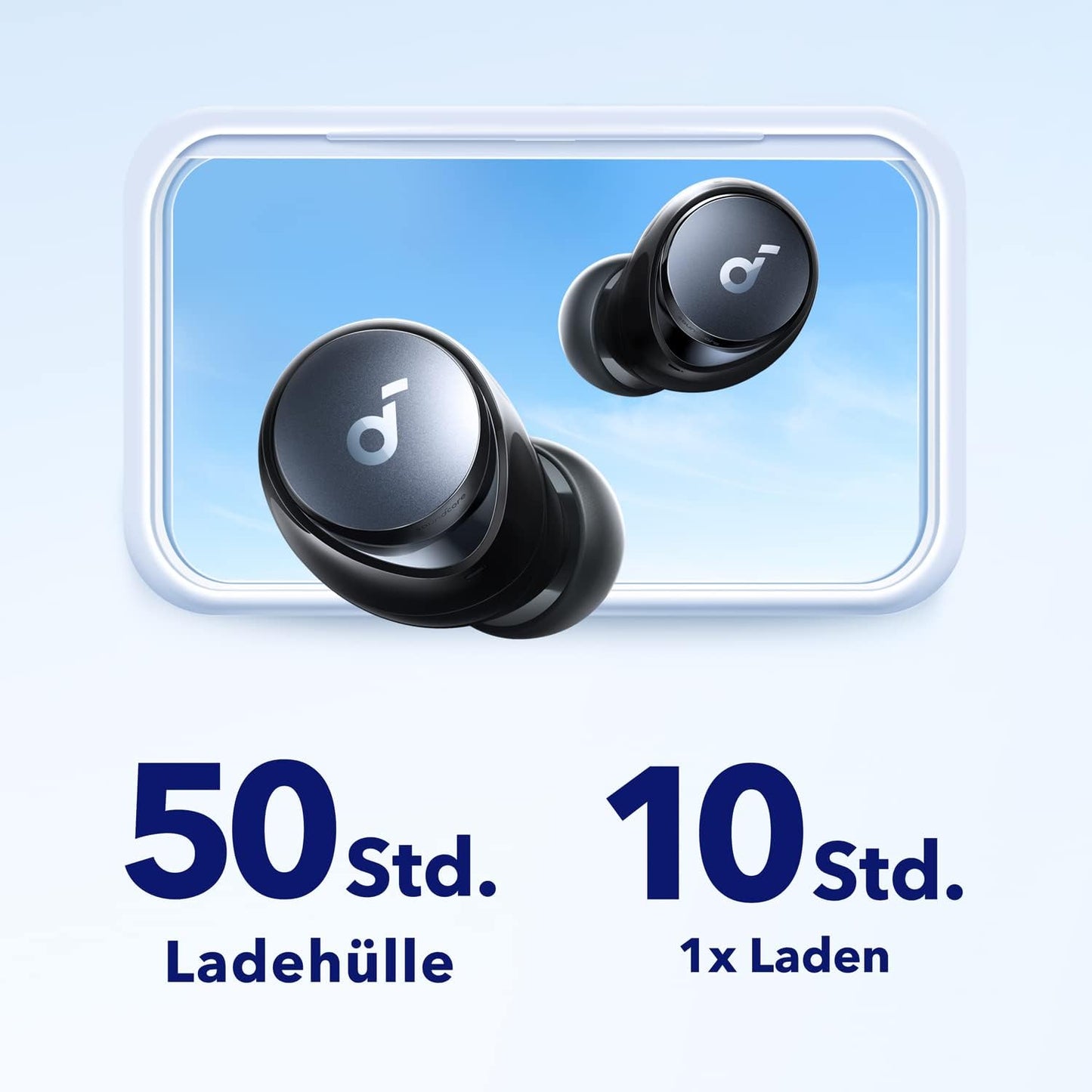 Space A40 Kabellose Earbuds mit Geräuschunterdrückung, Schwarz