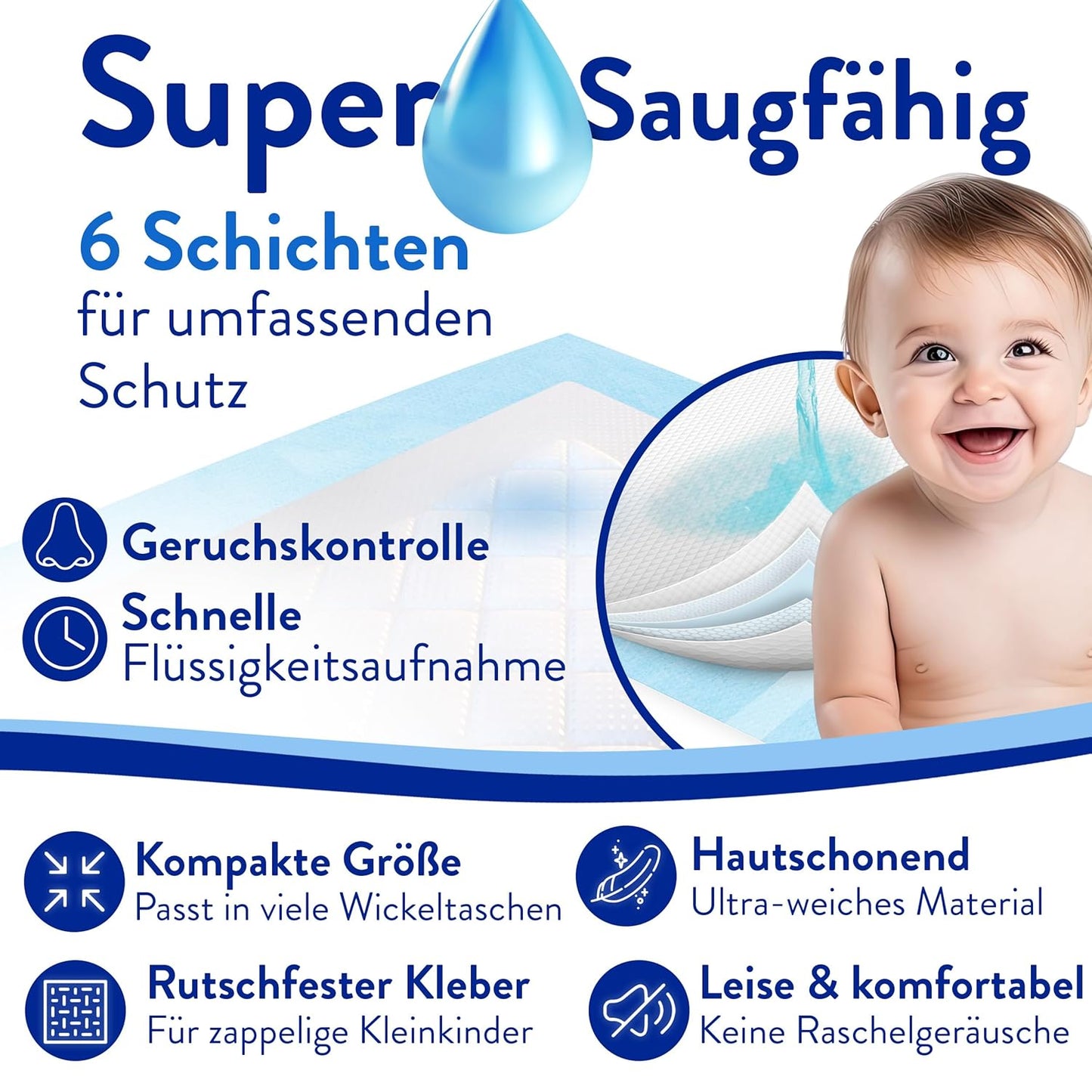 Hautfreundliche Einweg-Wickelunterlagen, 100 Stück, 100 Stück