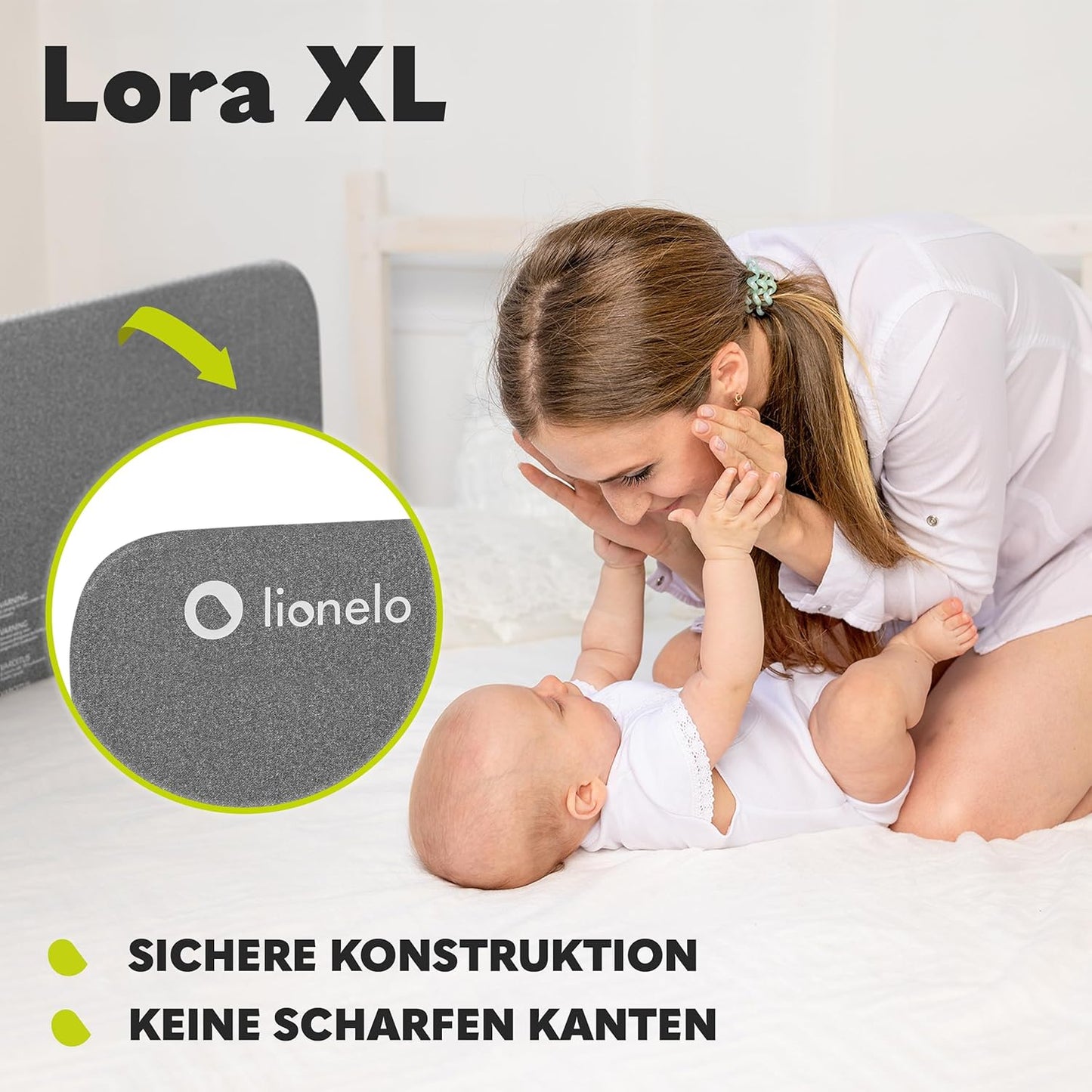 Lora XL Bettschutzgitter, X-Large ; Grau