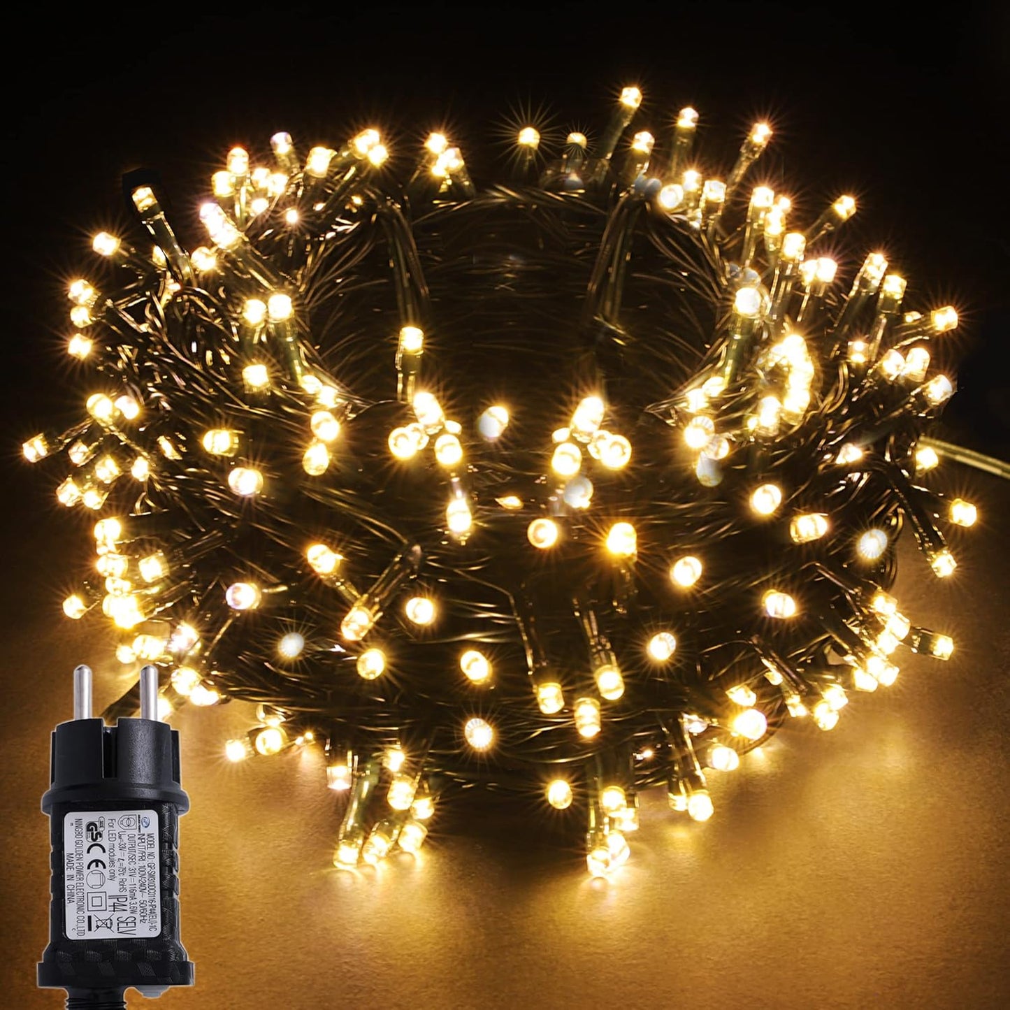 LED Lichterkette mit Timer und 12 Modi (400 LEDs), 400 LEDs, Warmweiss