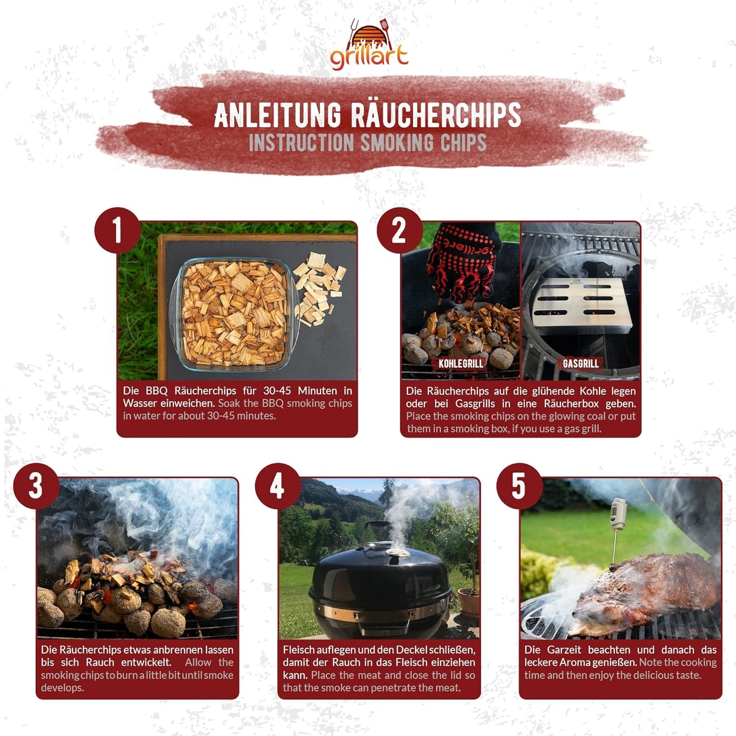 4er-Set BBQ-Räucherchips, 4er Set