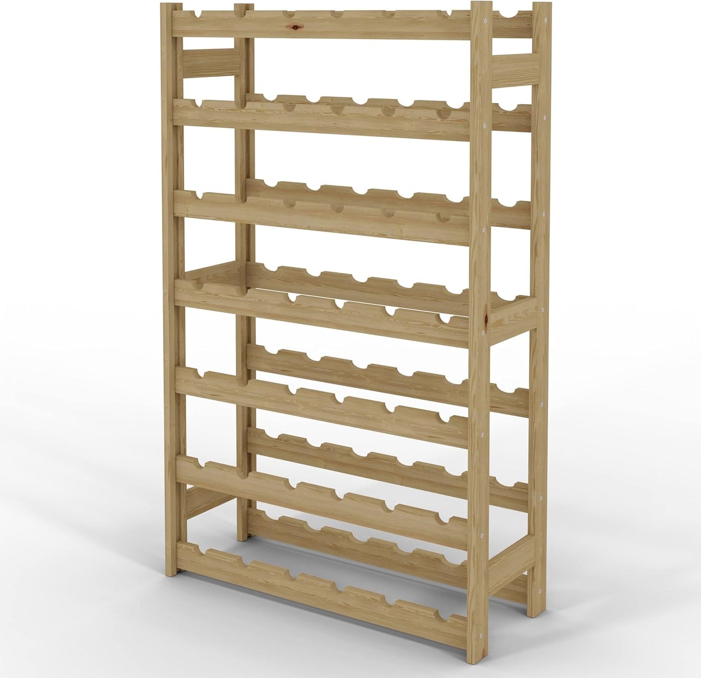 Weinregal für 42 Flaschen, Natur RW-1-42, 102 x 63 x 25, 7 liegen, für 42 Flaschen