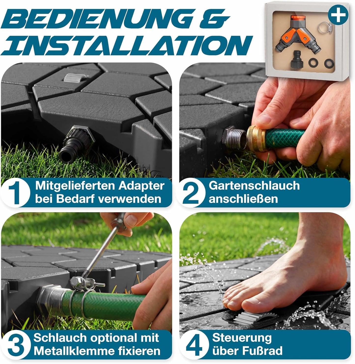 Bodendusche Geo mit Fusssteuerung, Anthrazit