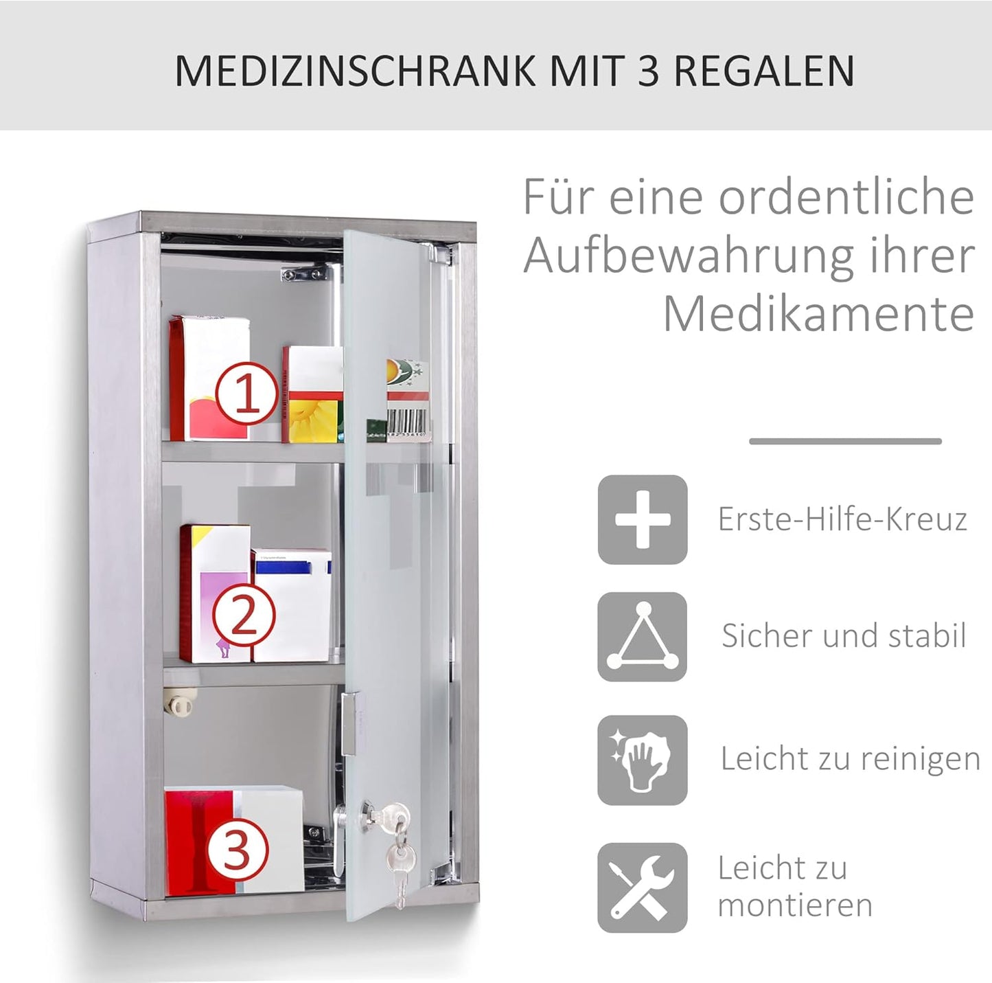 Abschliessbarer Medizinschrank