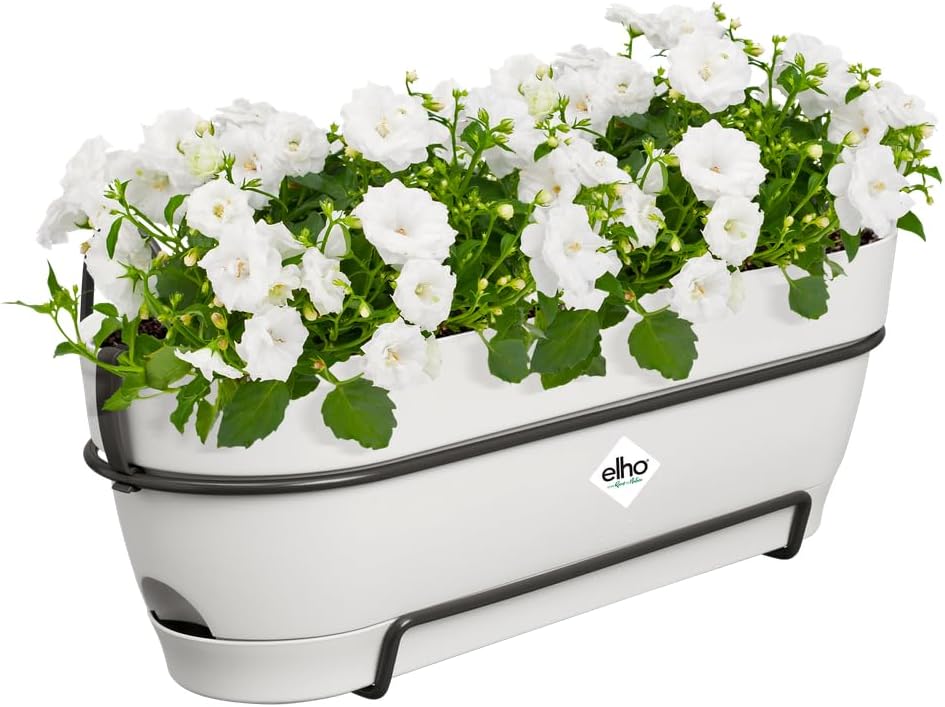 Vibia Campana Balkonkasten mit Wasserreservoir, Seidenweiss 50 cm