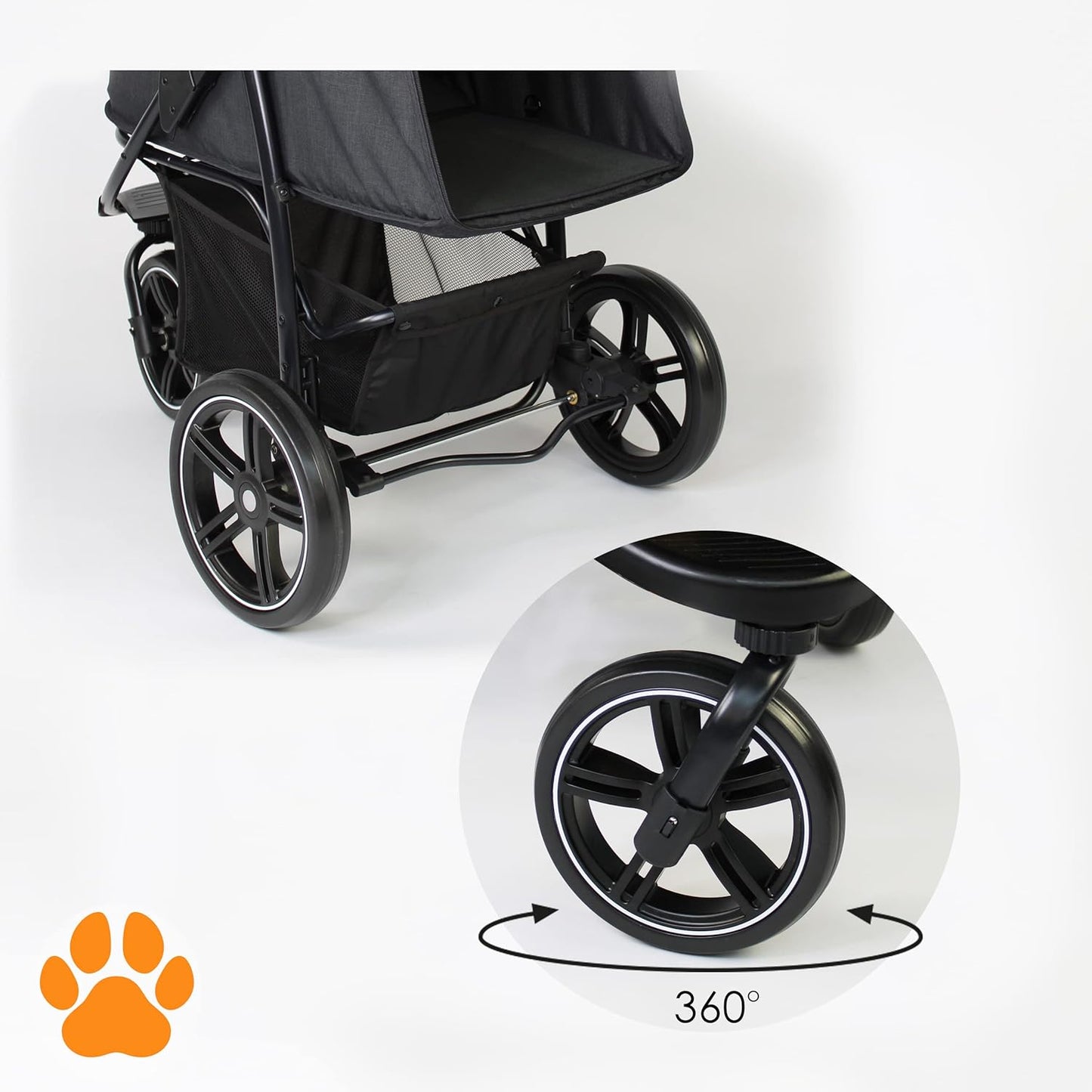 Hundewagen & Haustier Buggy bis 32 kg, Schwarz