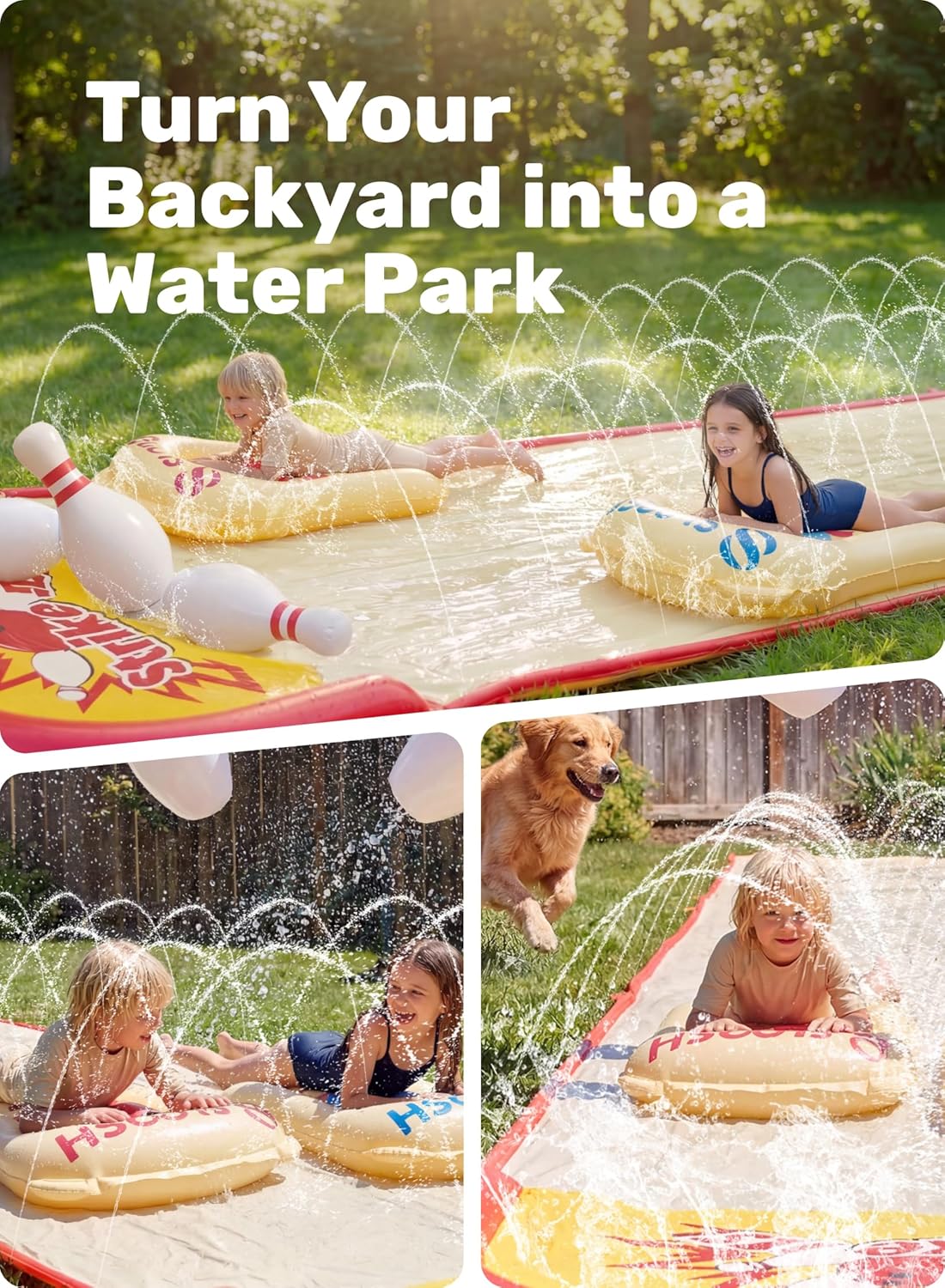 Wasserrutsche mit Bowling-Set
