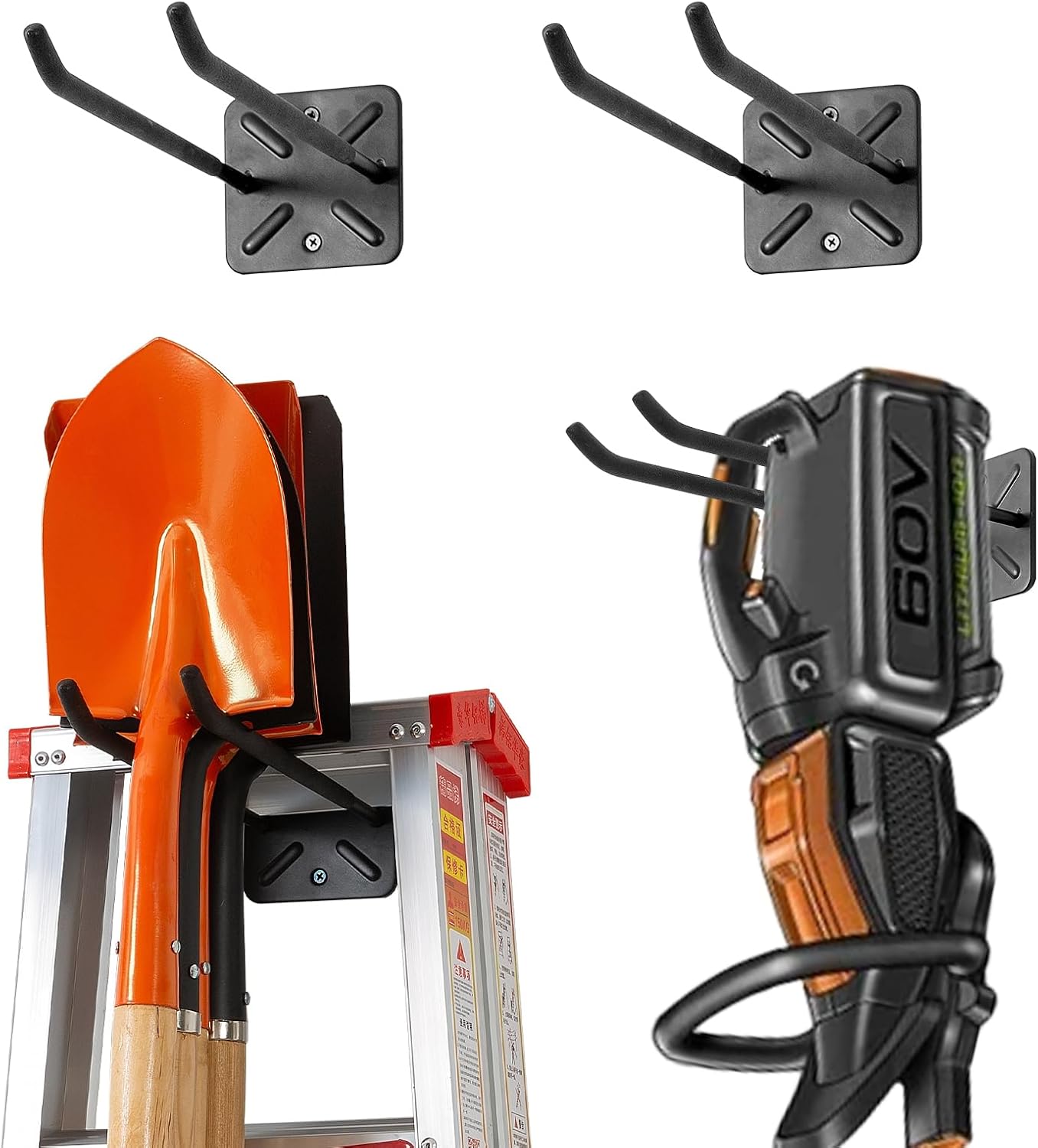 2er-Set Grosse Garagenhaken für Wandhalterung, 2
