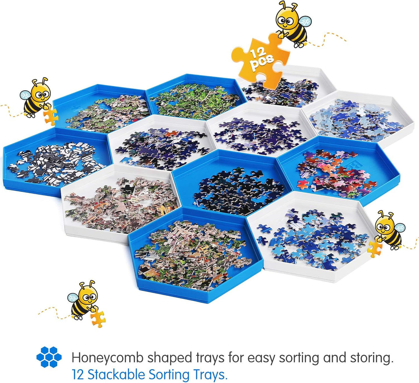 Stapelbare Puzzle-Sortiertabletts