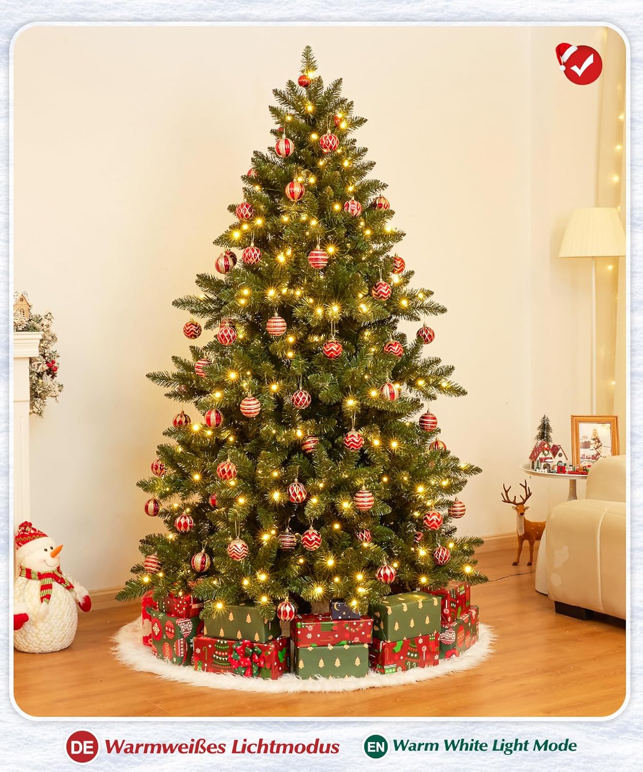 Künstlicher Weihnachtsbaum mit 240 LEDs, 150cm