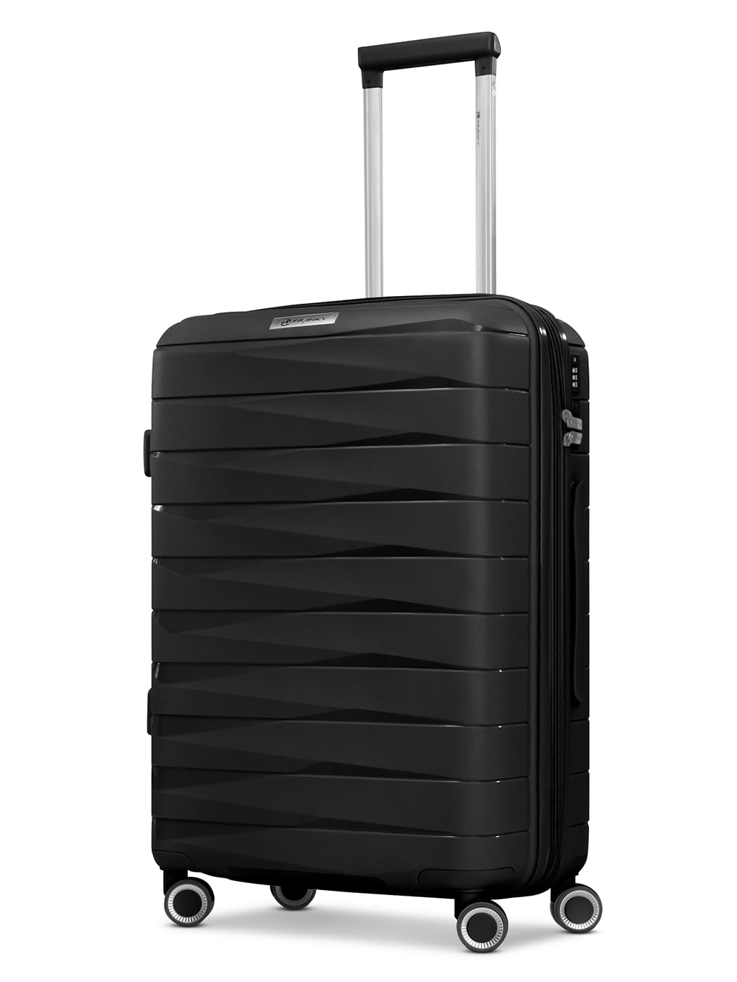 London 4 Rollen Trolley, Schwarz Koffer M + (65 cm)