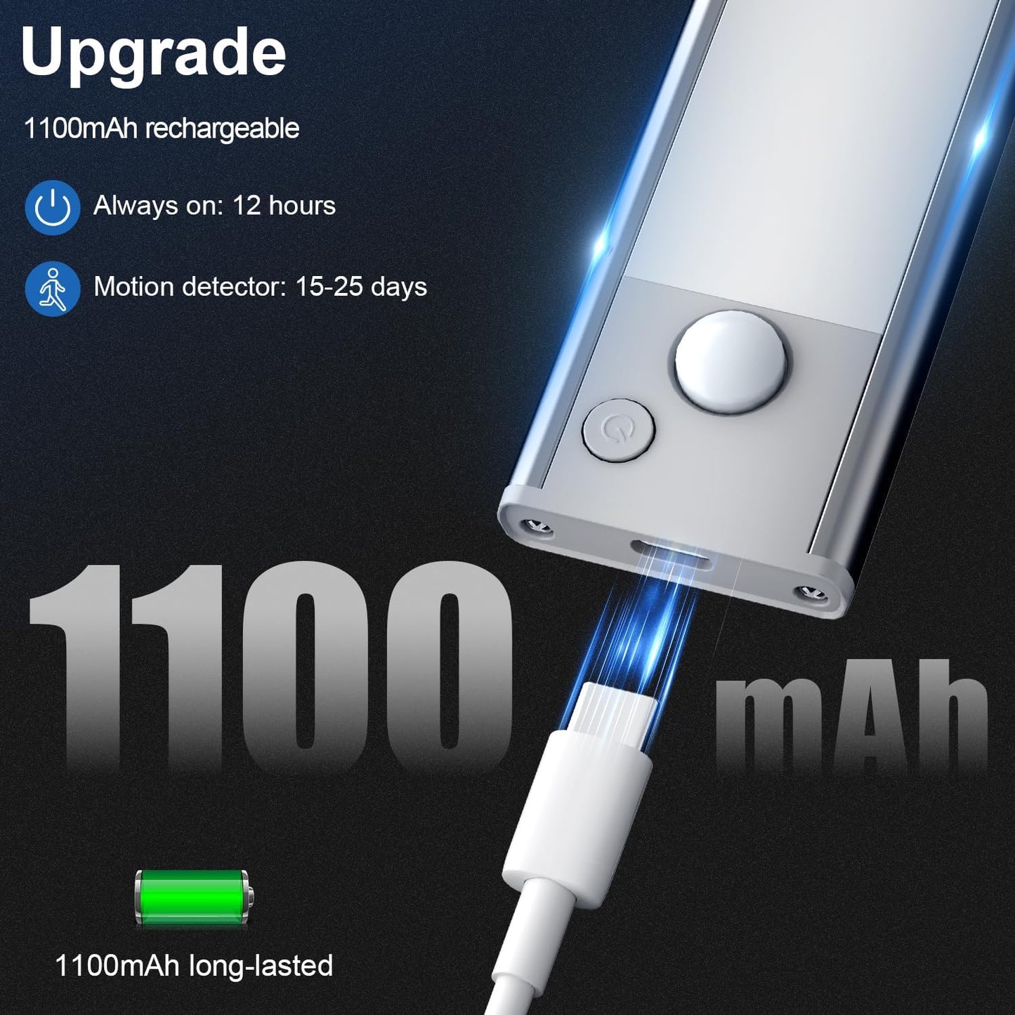 Kabellose LED-Unterbauleuchten mit Bewegungsmelder (5 Stück), 20CM-5 Stück Weiss
