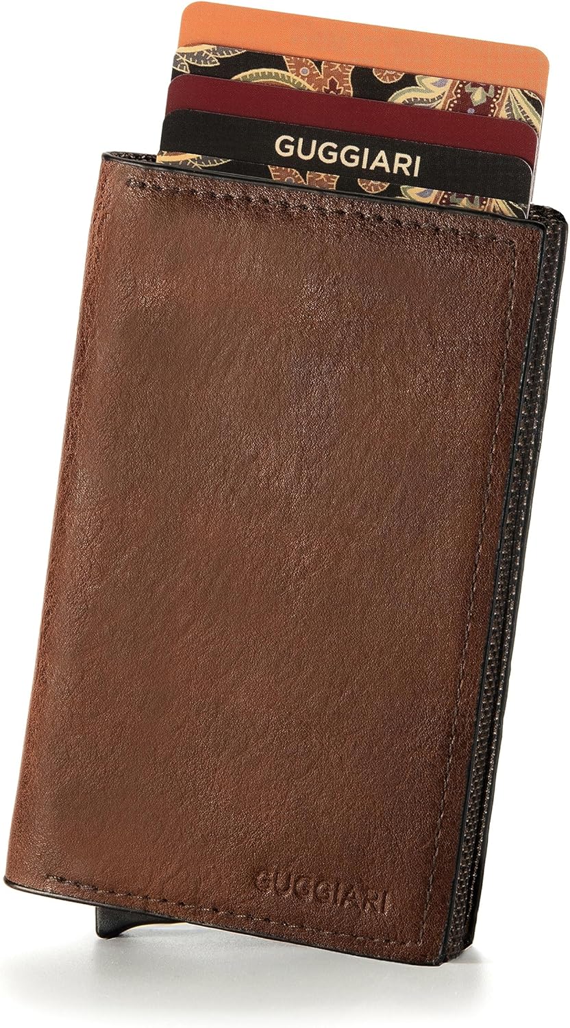 Kreditkartenetui mit Münzfach, Brown Leather Kunstleder