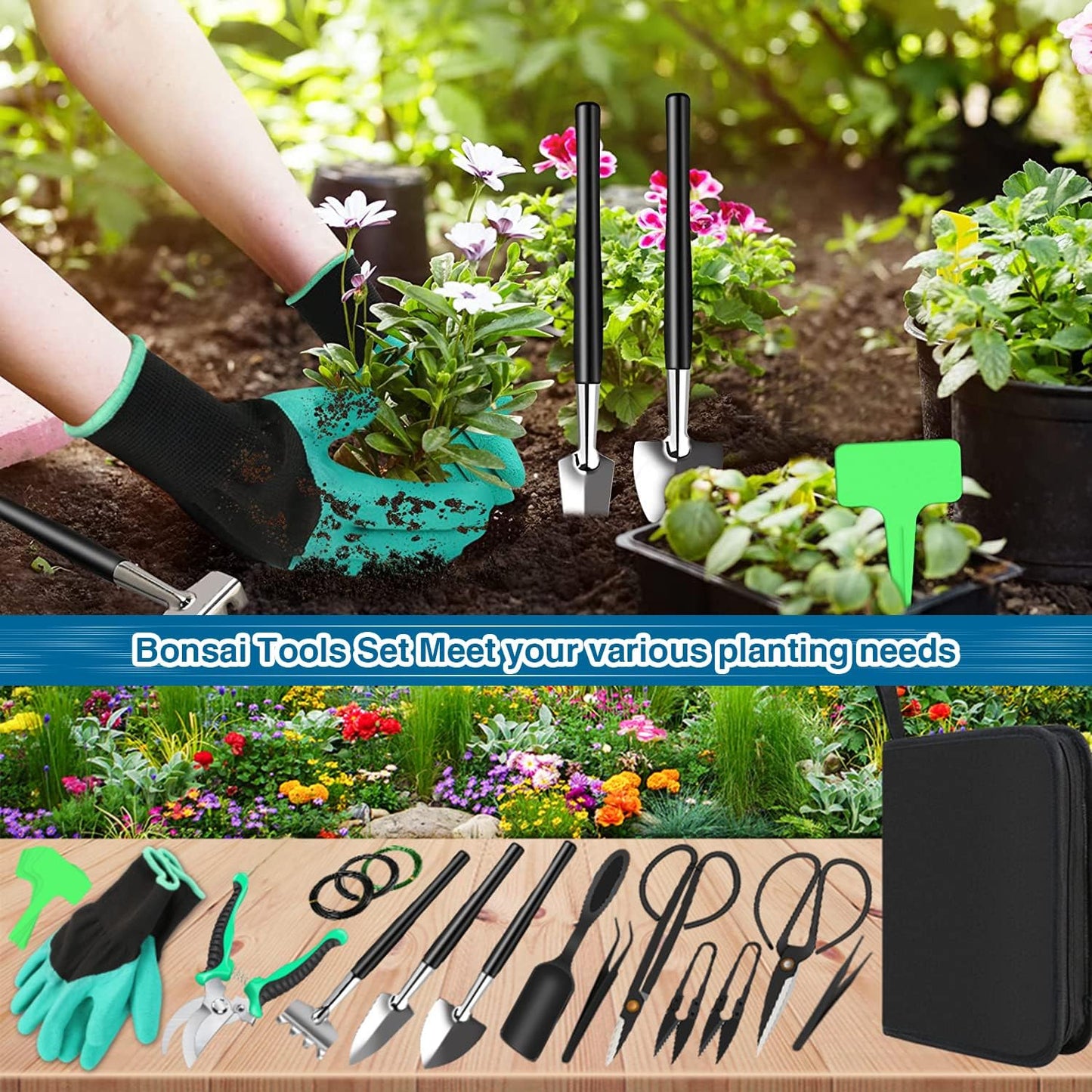 22-Teiliges Gartengeräte-Set für Bonsai-Einsteiger