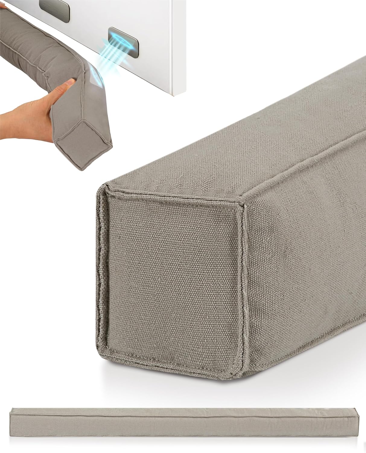Magnetischer Zugluftstopper für Türen und Fenster, Gris Clair 90 cm