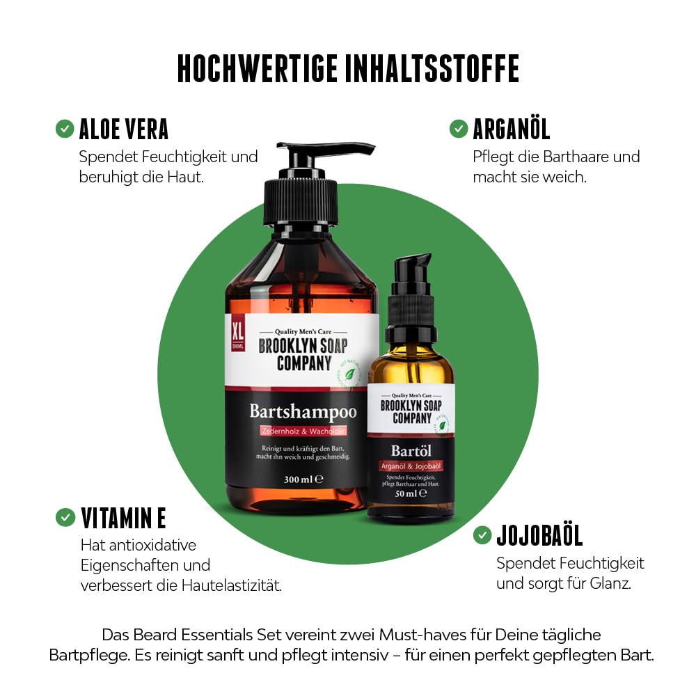 Bartpflege-Set mit Bartöl & Bartshampoo, Bartöl & Bartshampoo Bundle