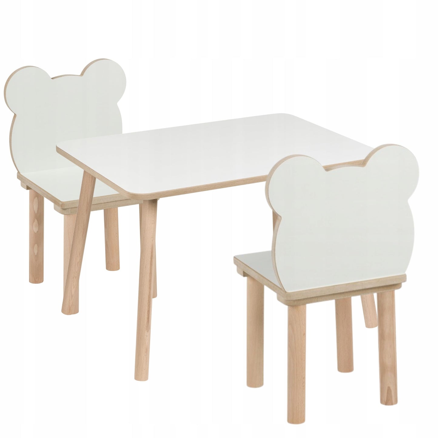 3-teiliges Kindertisch & Bärenstuhl-Set, Kids Table And Chair 2 Teddy Bear Set 50 x 70 x 47 cm