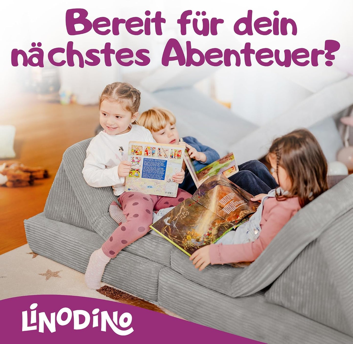 Spielsofa für Kinder, Elefanten Grau