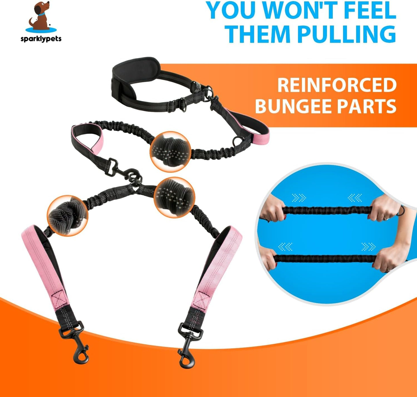 Joggingleine, Rosa Für zwei Hunde