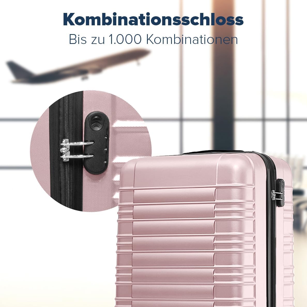 3-teiliges Kofferset, Small + Medium + Large / Roségold