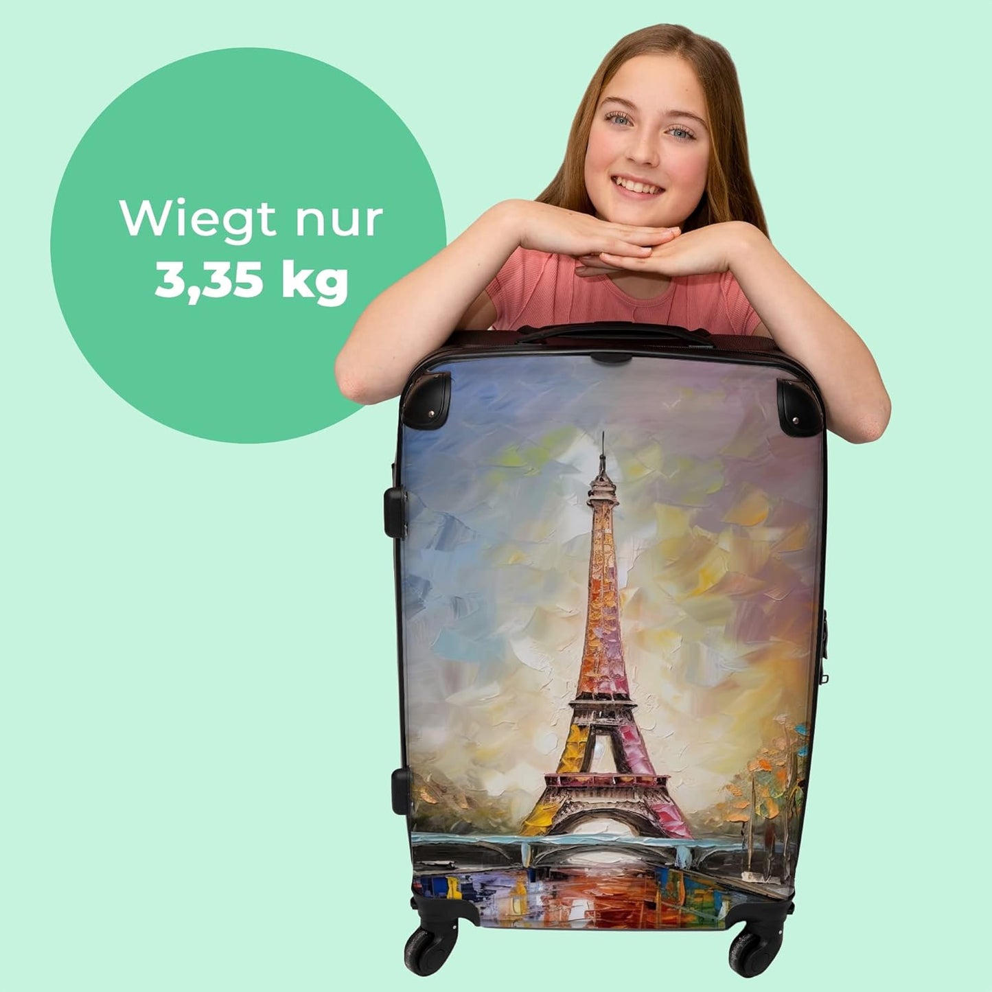 Grosser Rollkoffer mit Eiffelturm-Motiv (90 Liter)