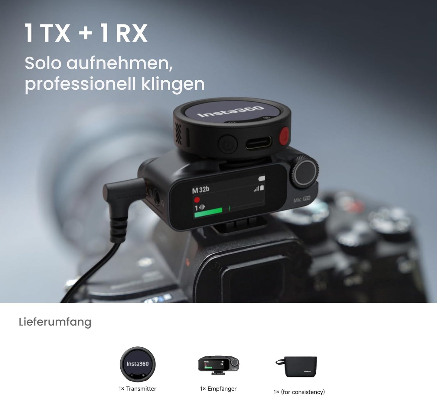 Mic Pro Lavalier-Mikrofon-Set, (1 TX + 1 RX)