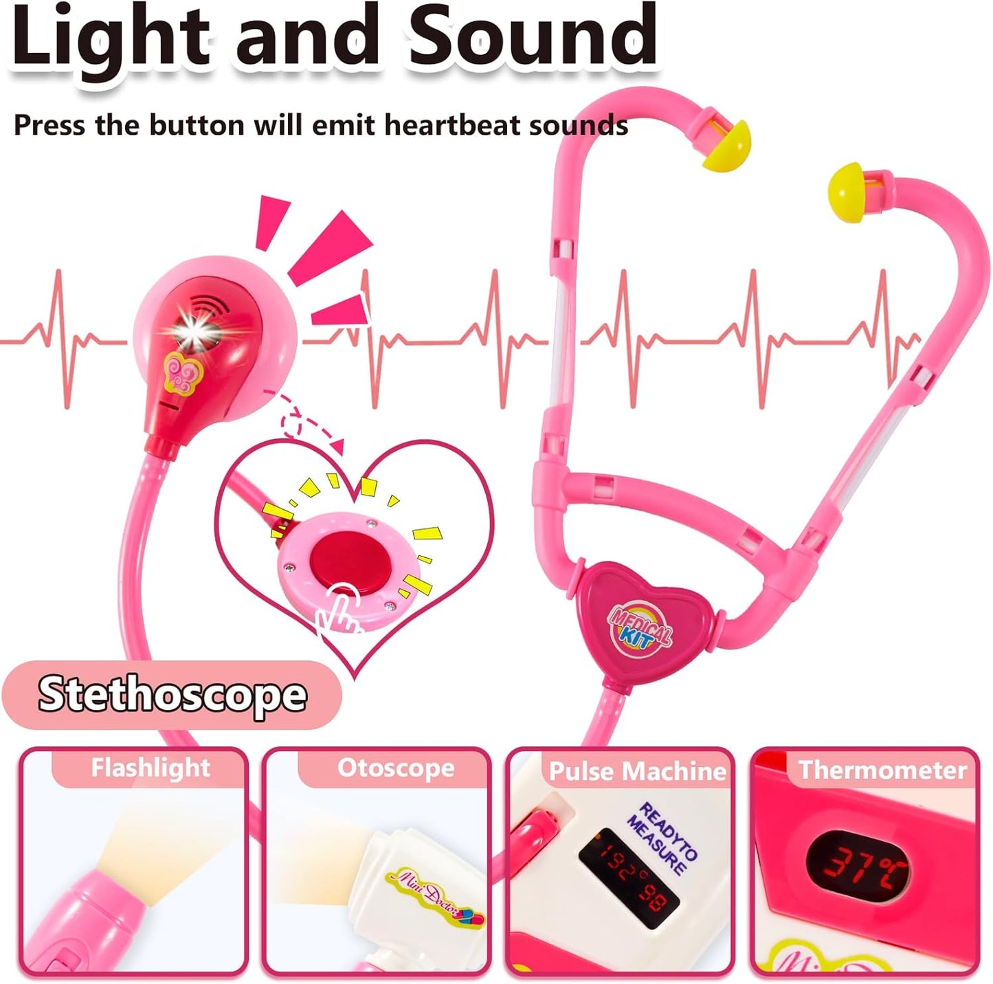 3-in-1 Arztkoffer, Rosa