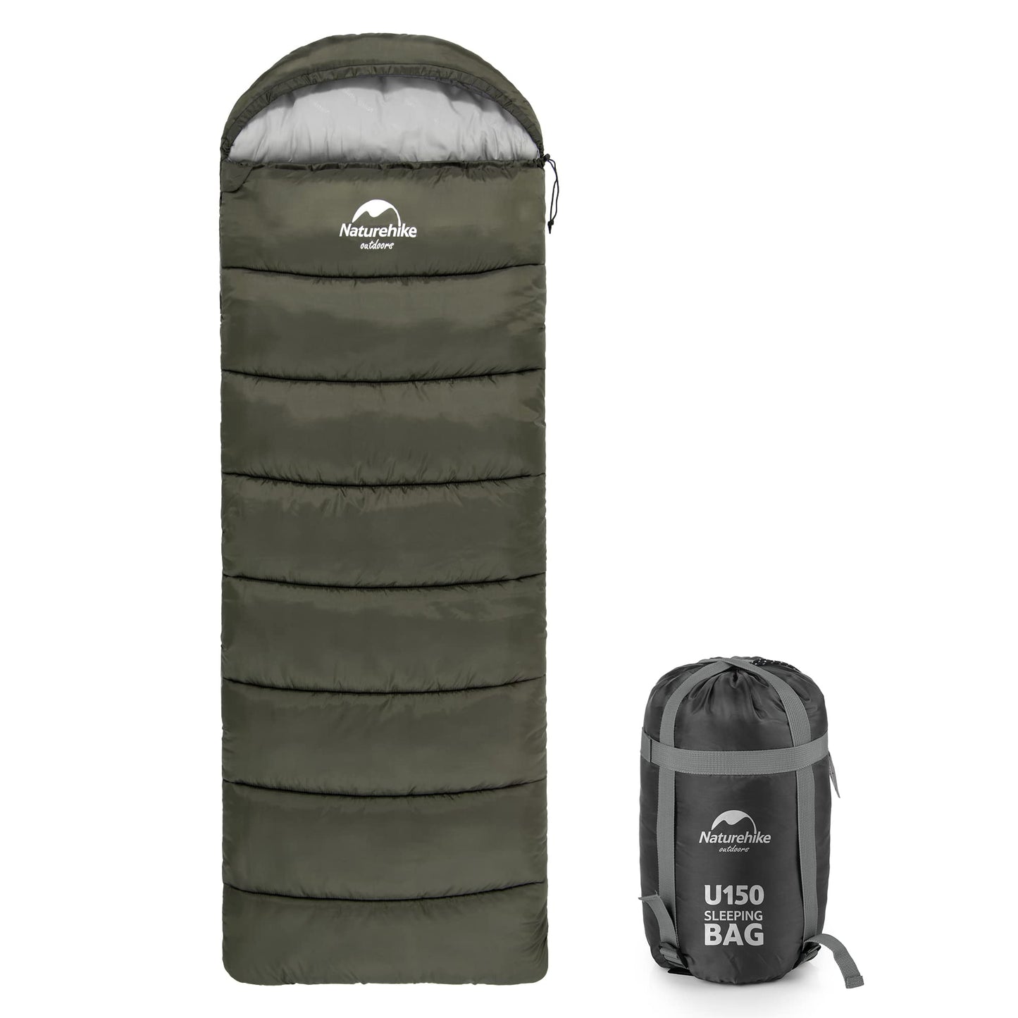 Schlafsack mit Kapuze, Grün (11°C)