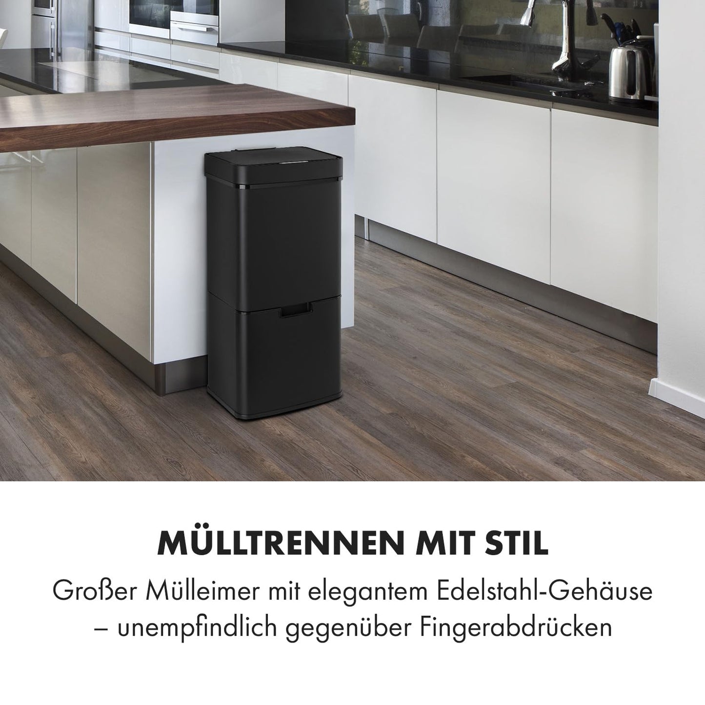Royal Trash Sensor-Mülleimer, Mattschwarz