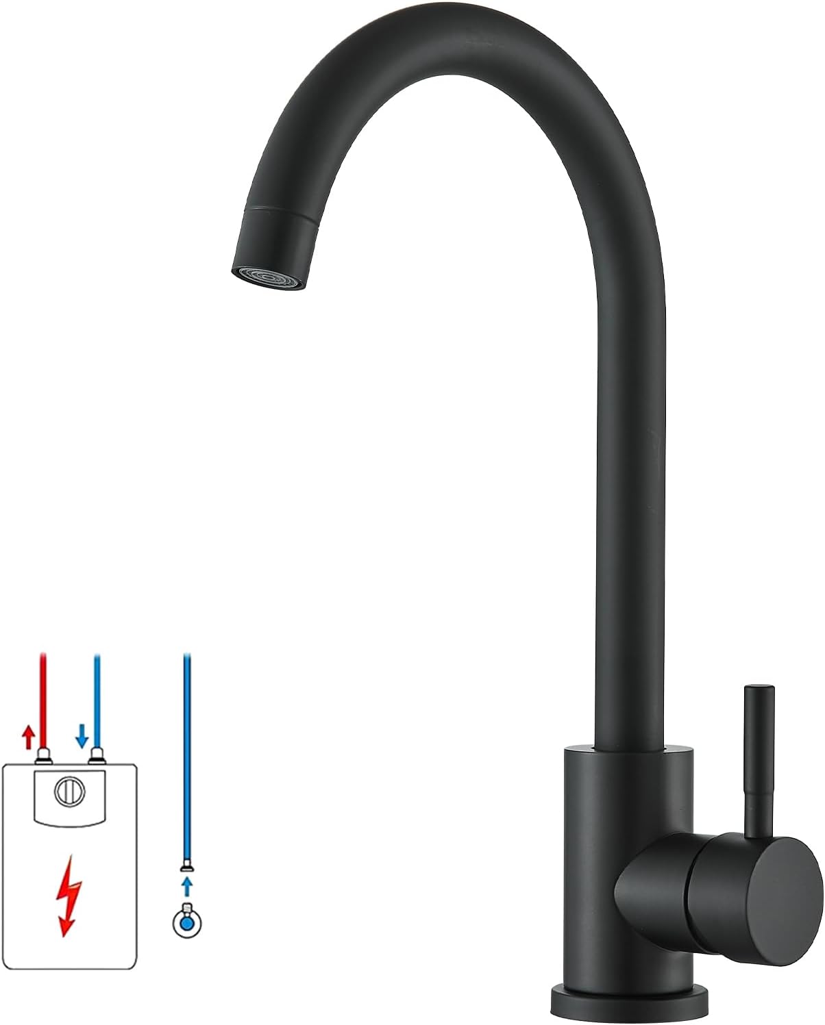 ‎8DY-PH2203DW Niederdruck Küchenarmatur, Schwarz